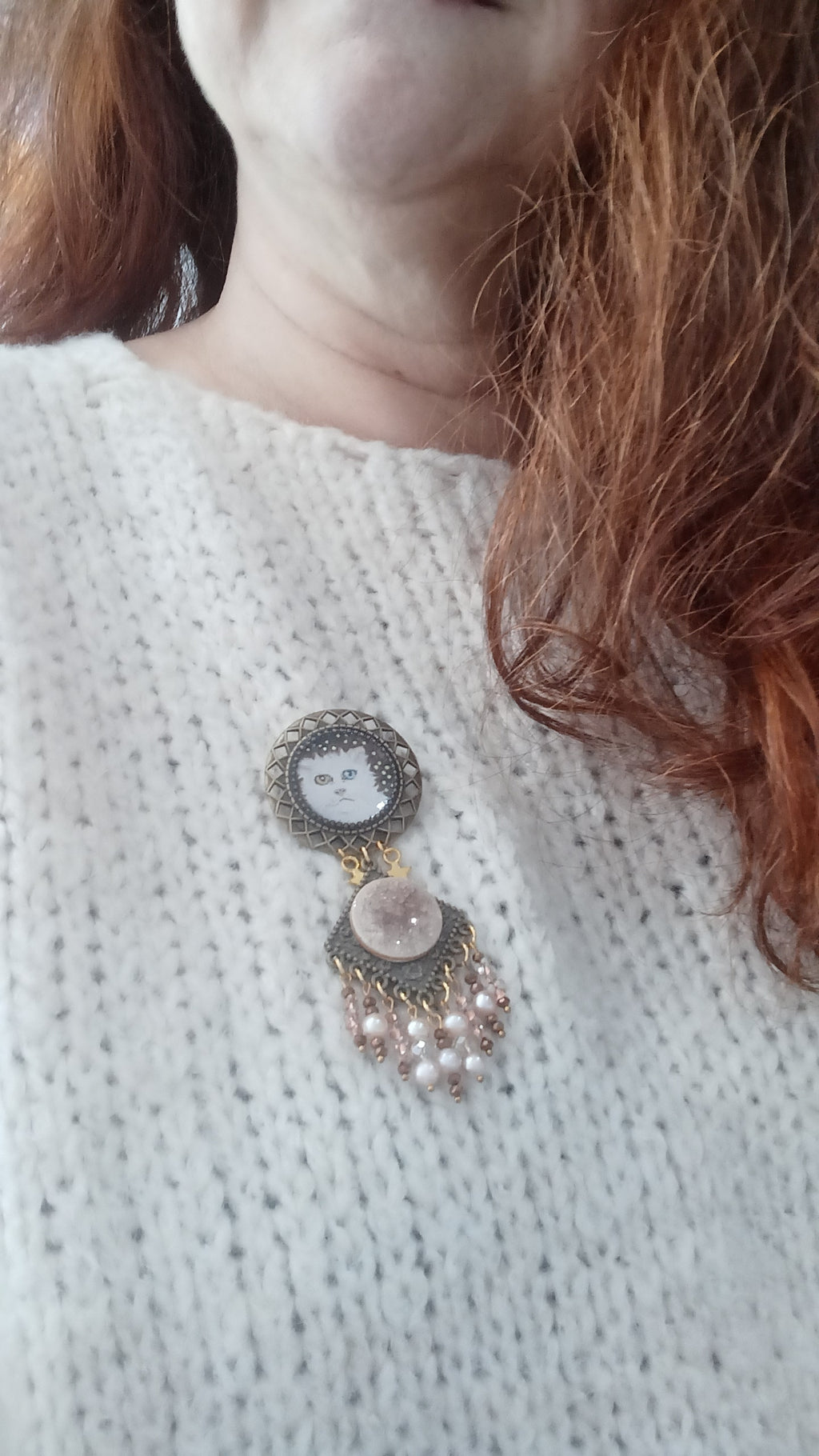 Broche Chat comète