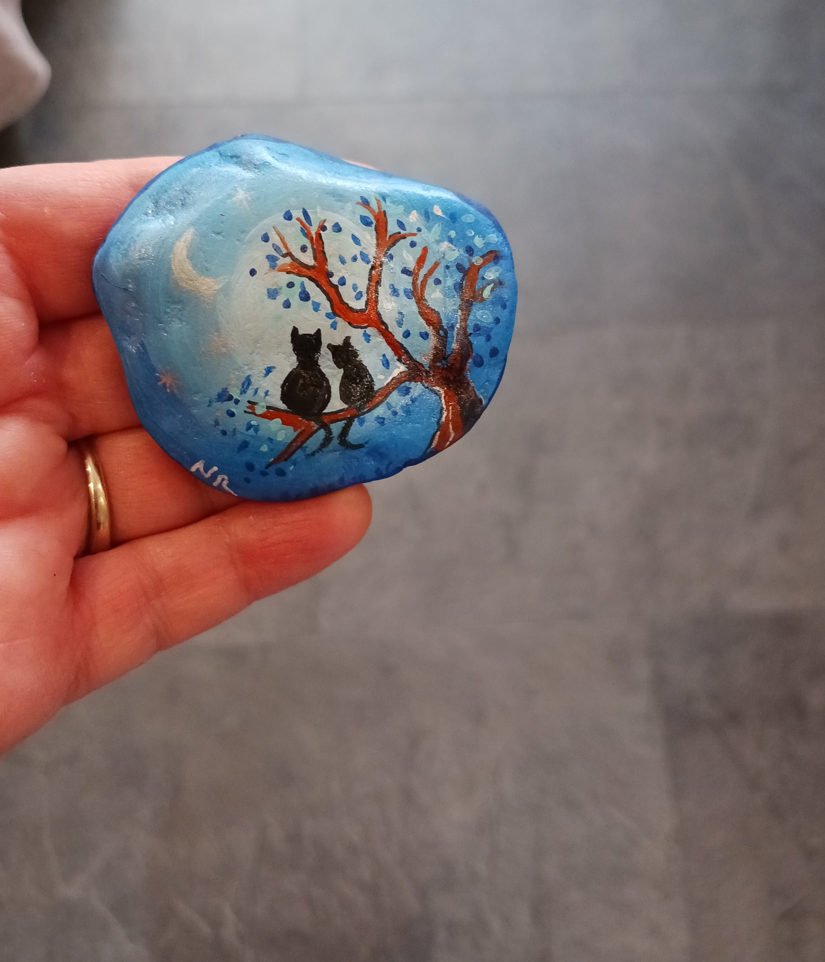Chats sous la lune VENDU !