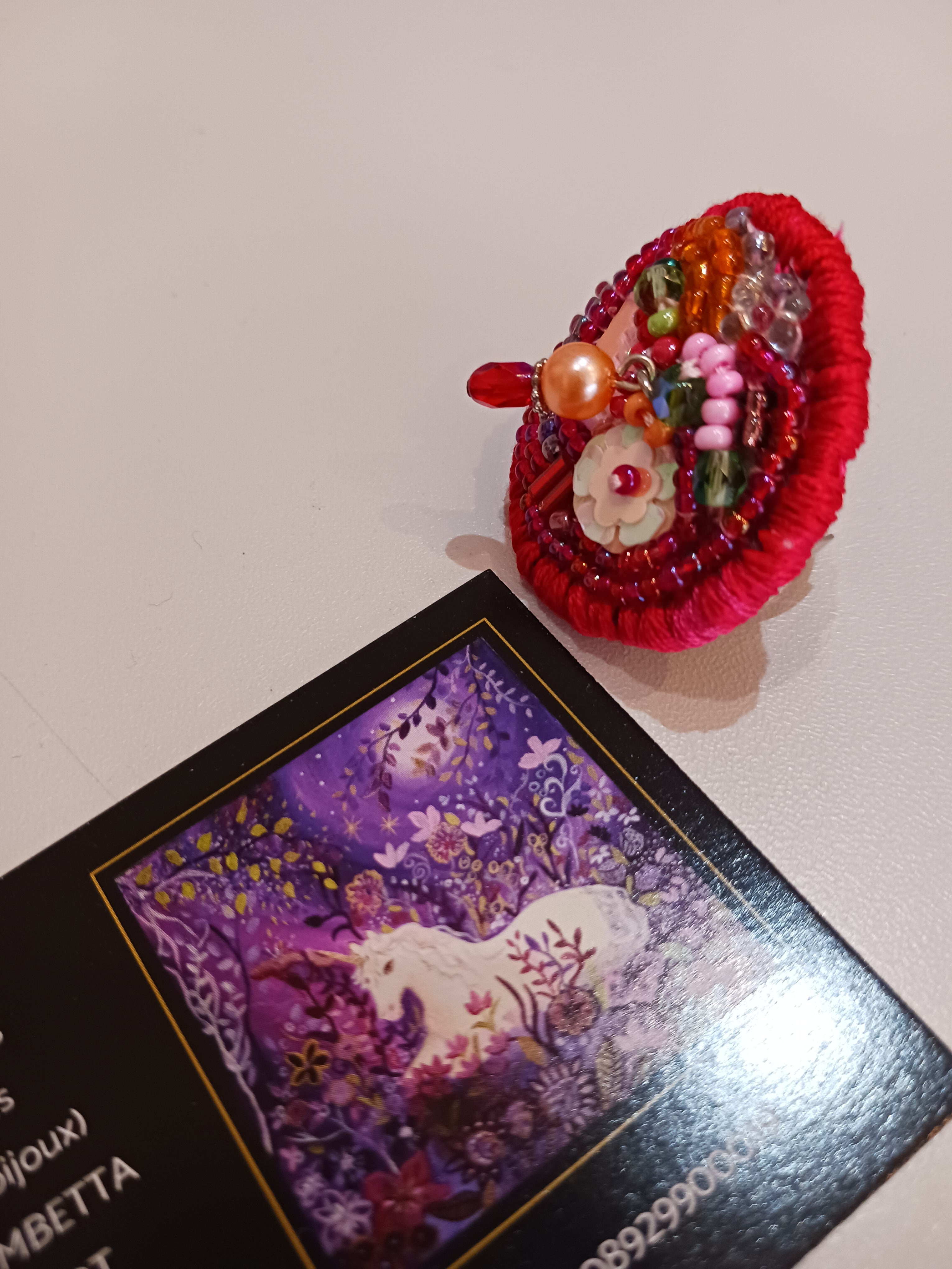 Bague En rouge et rose