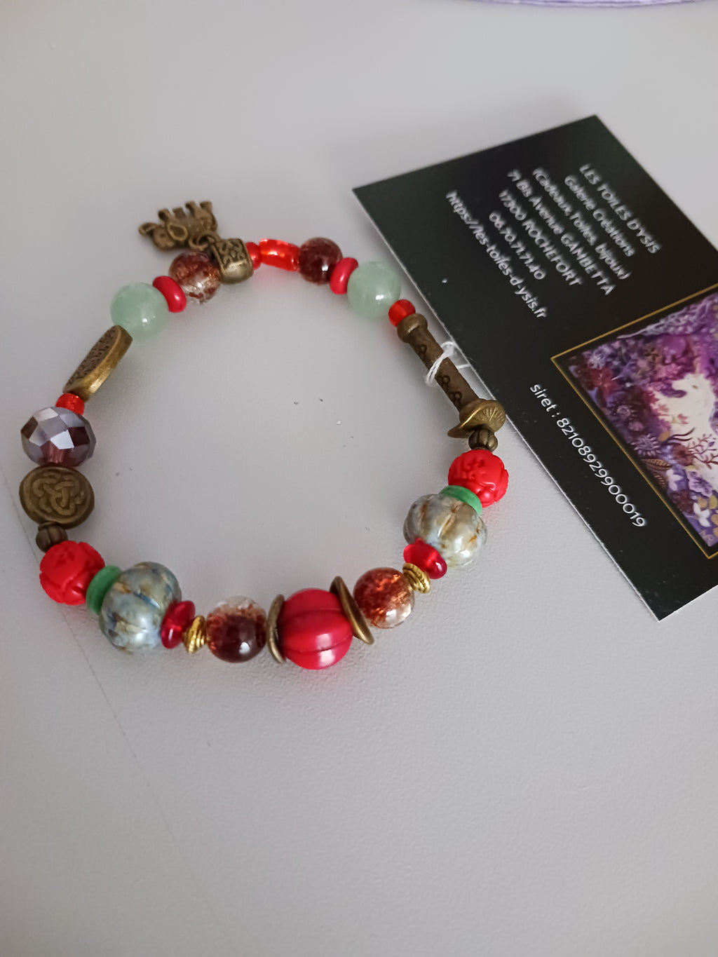 Bracelet chance vert rouge
