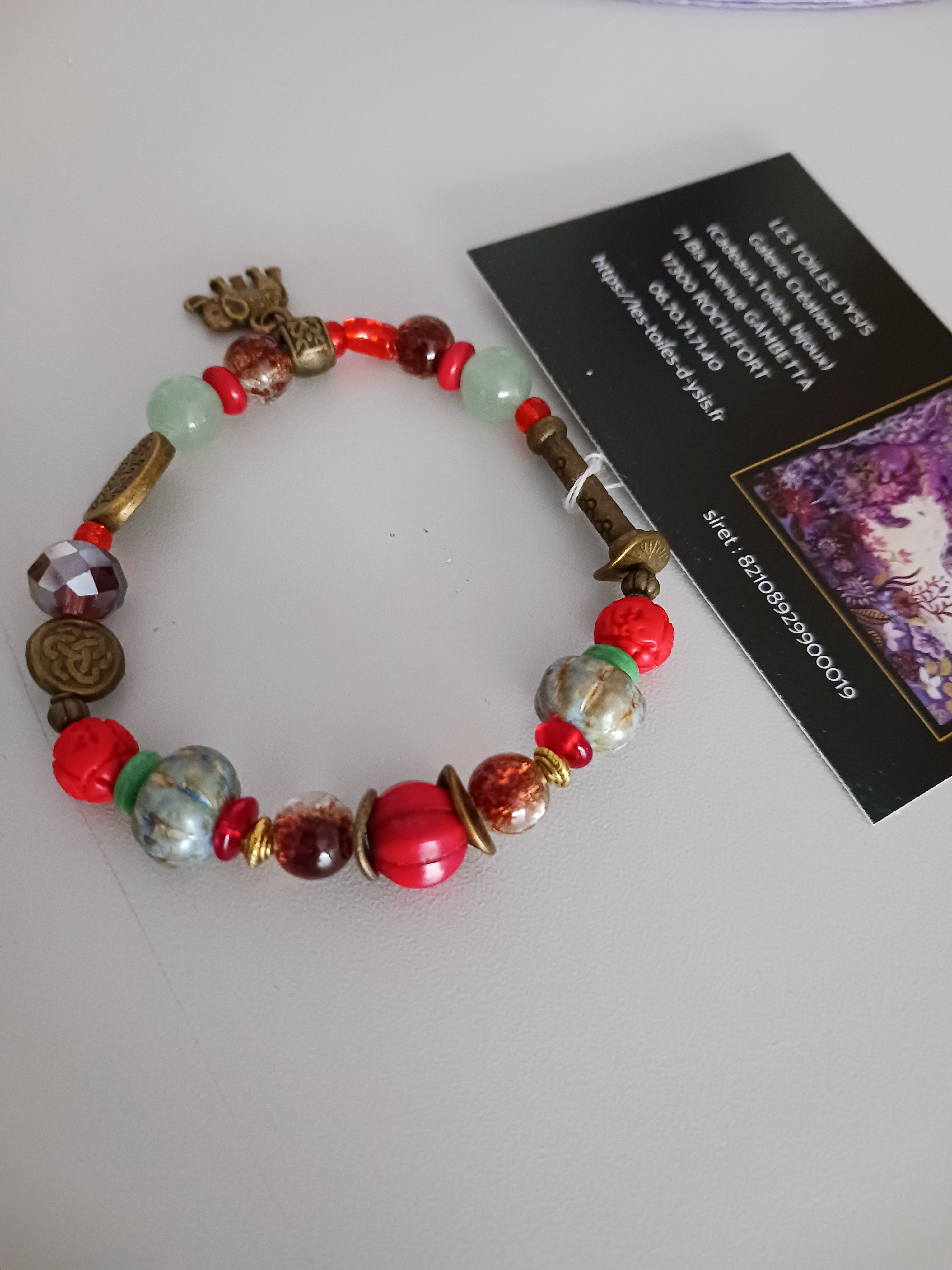 Bracelet chance vert rouge