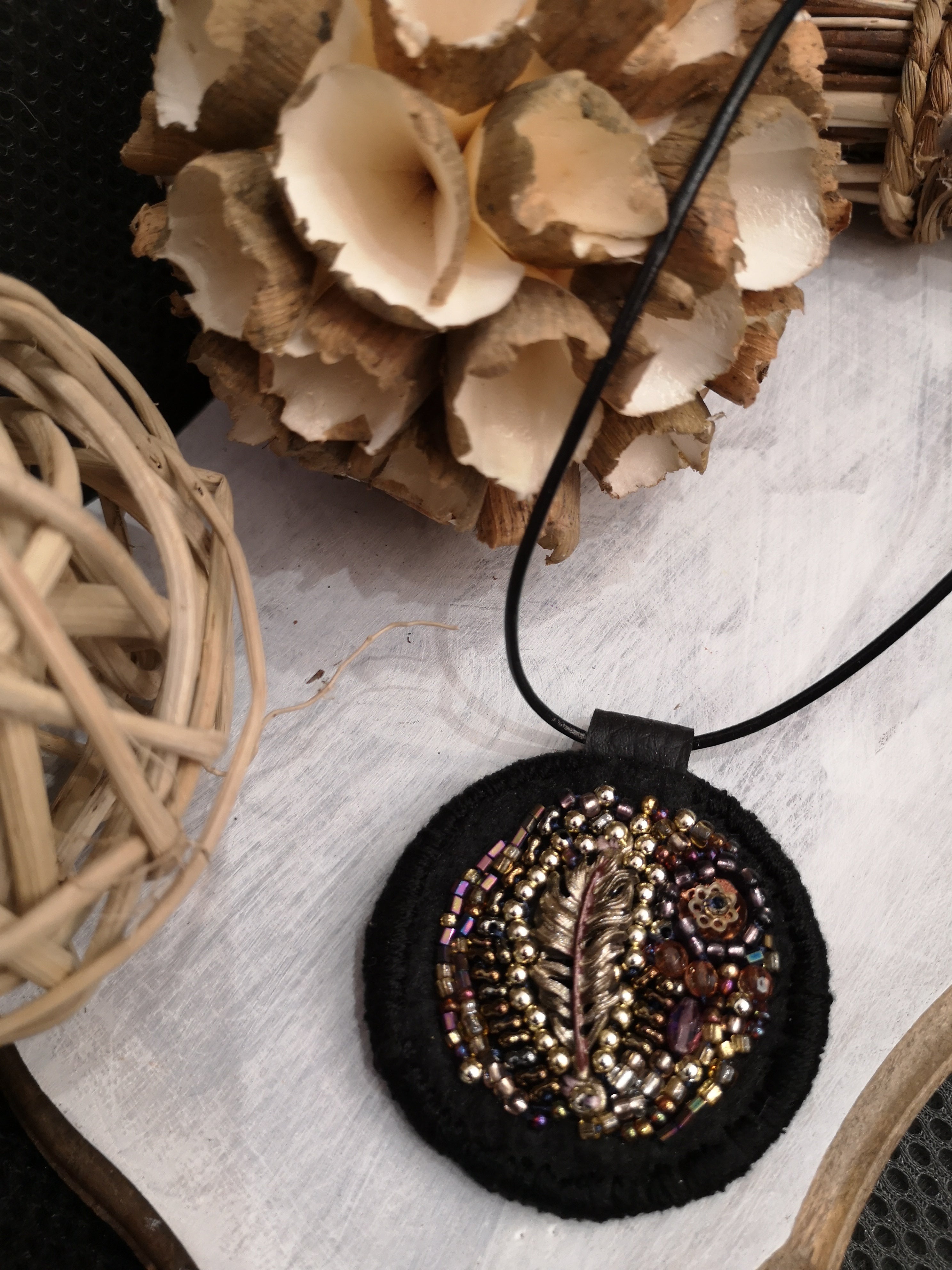 collier plume d'ange