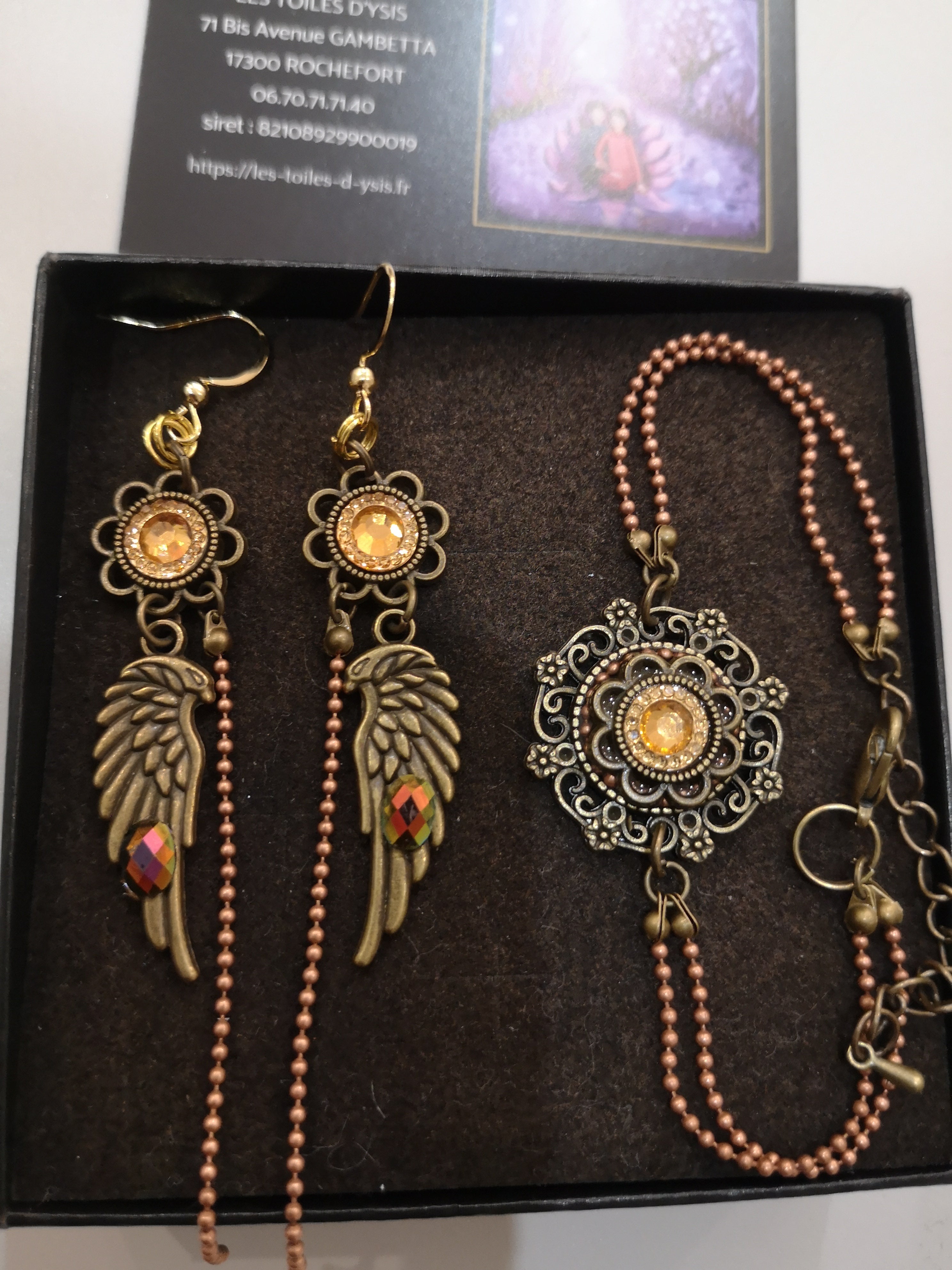 Duo boucles anges et bracelet