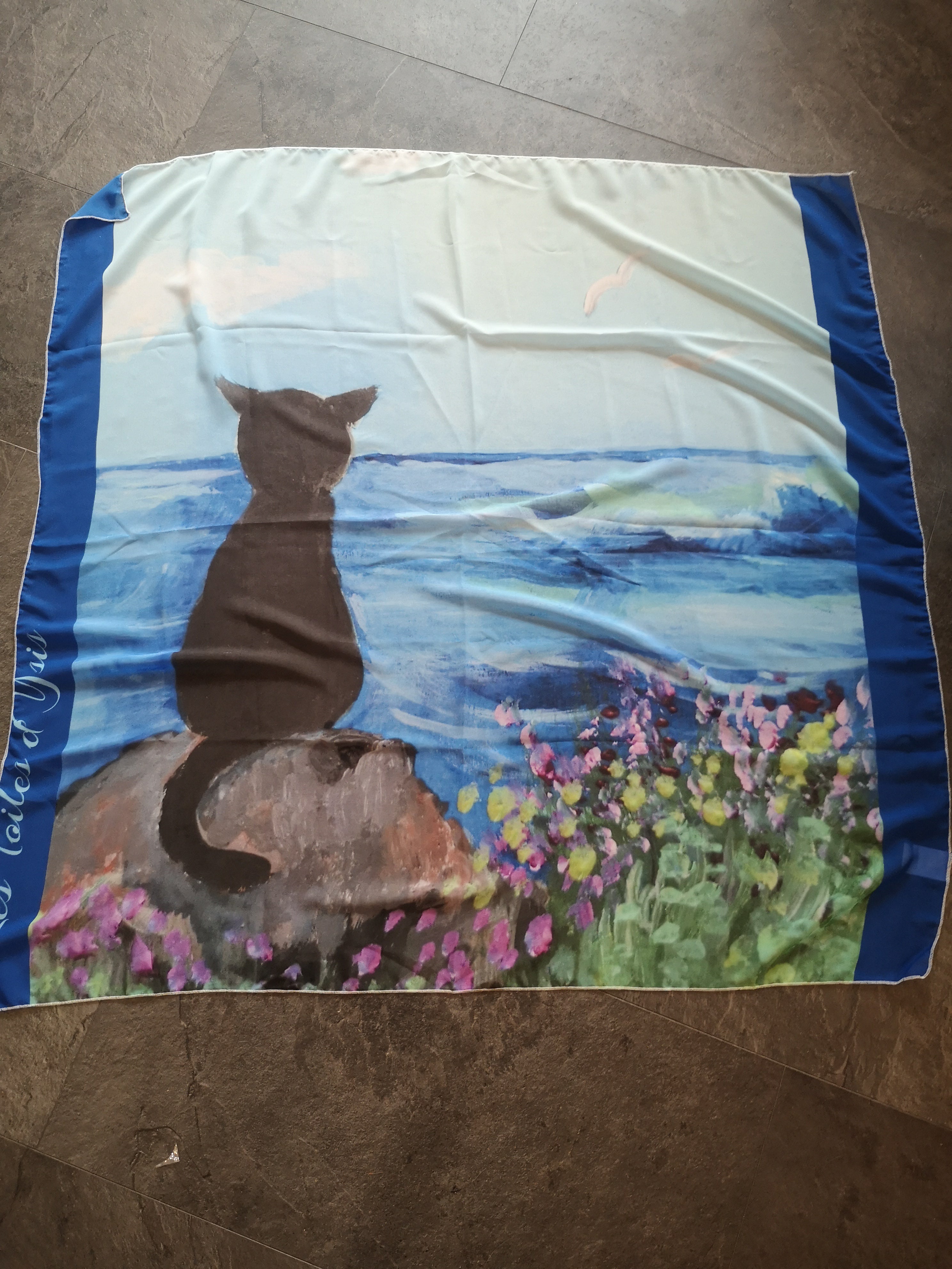 Foulard Chat en bord de mer