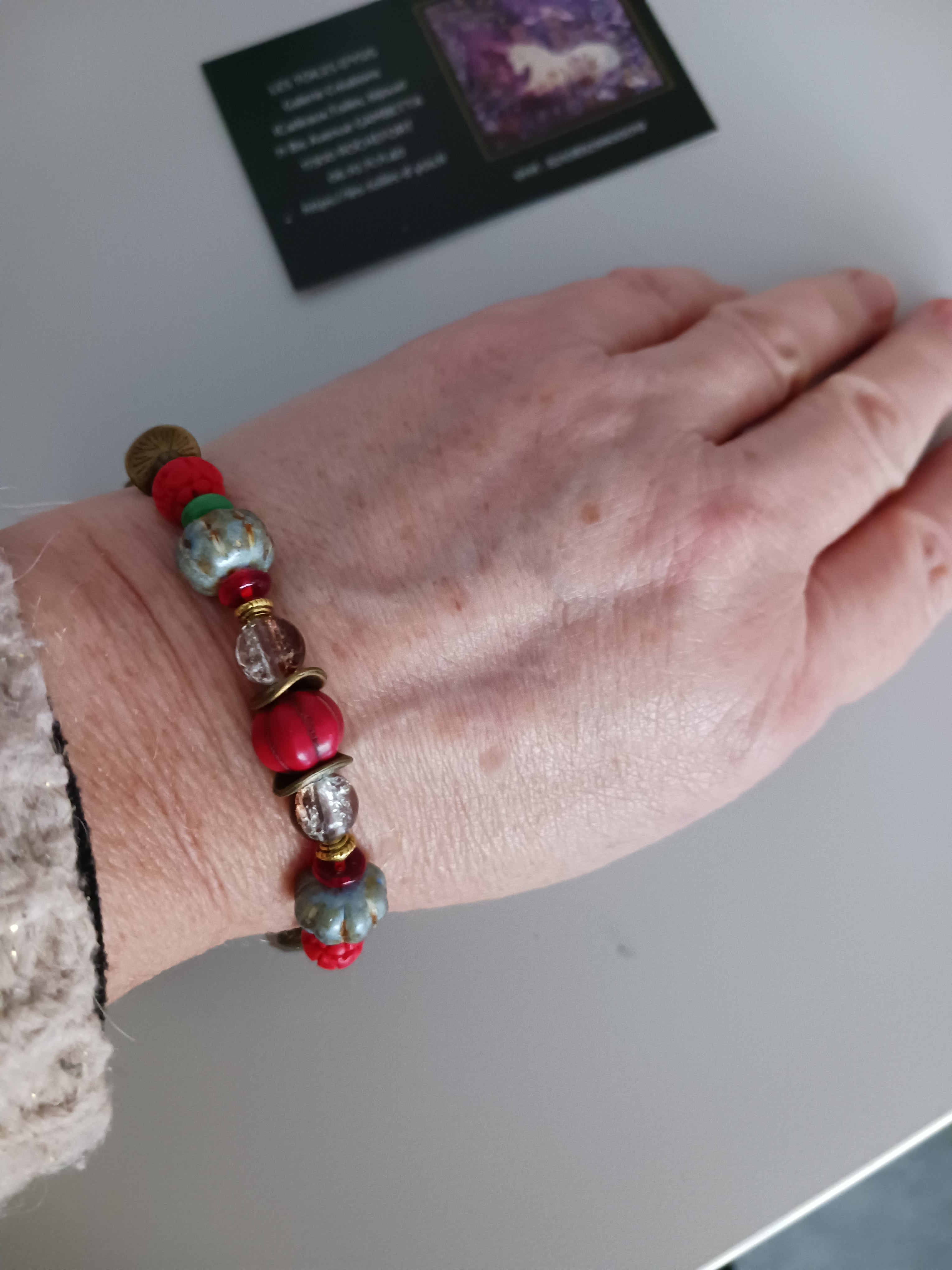Bracelet chance vert rouge
