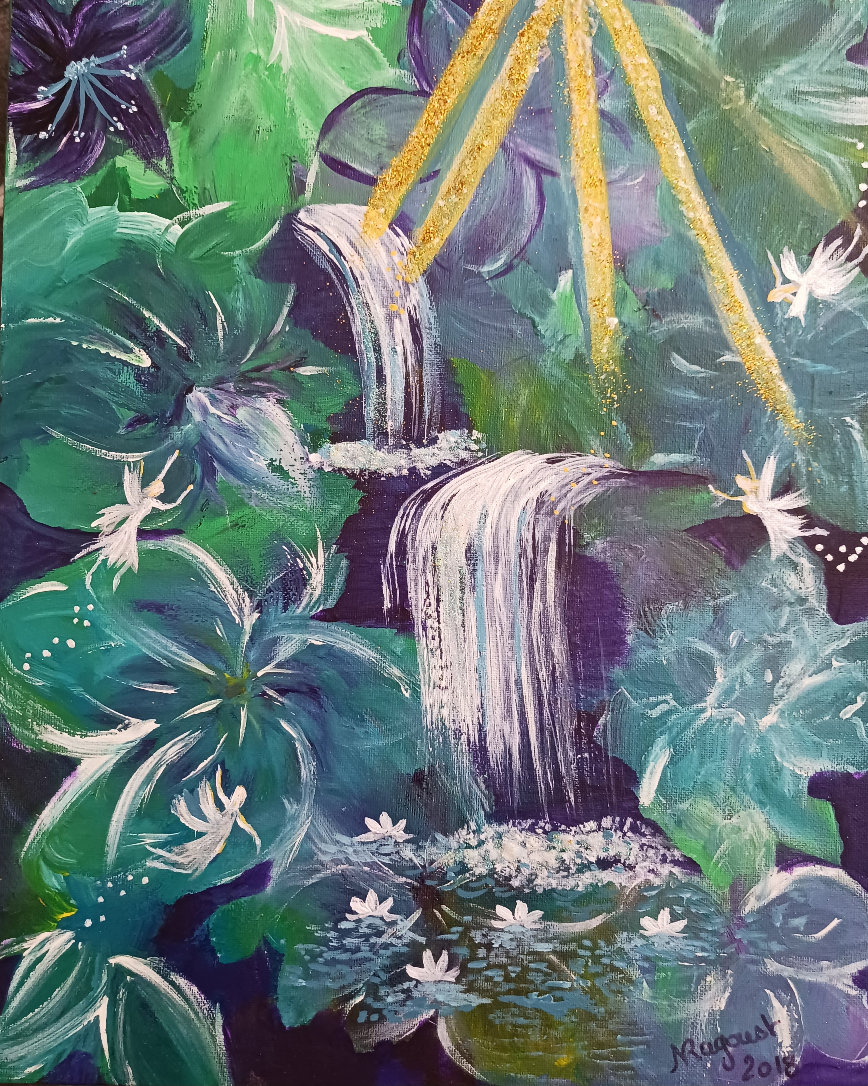 Une cascade dans les fleurs