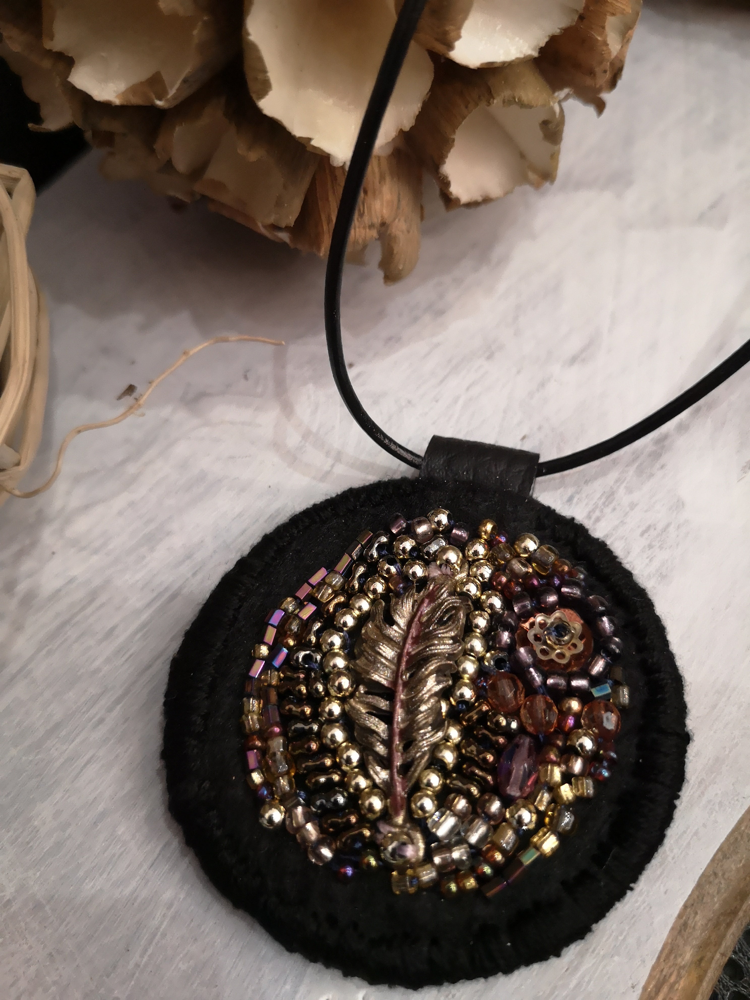 collier plume d'ange