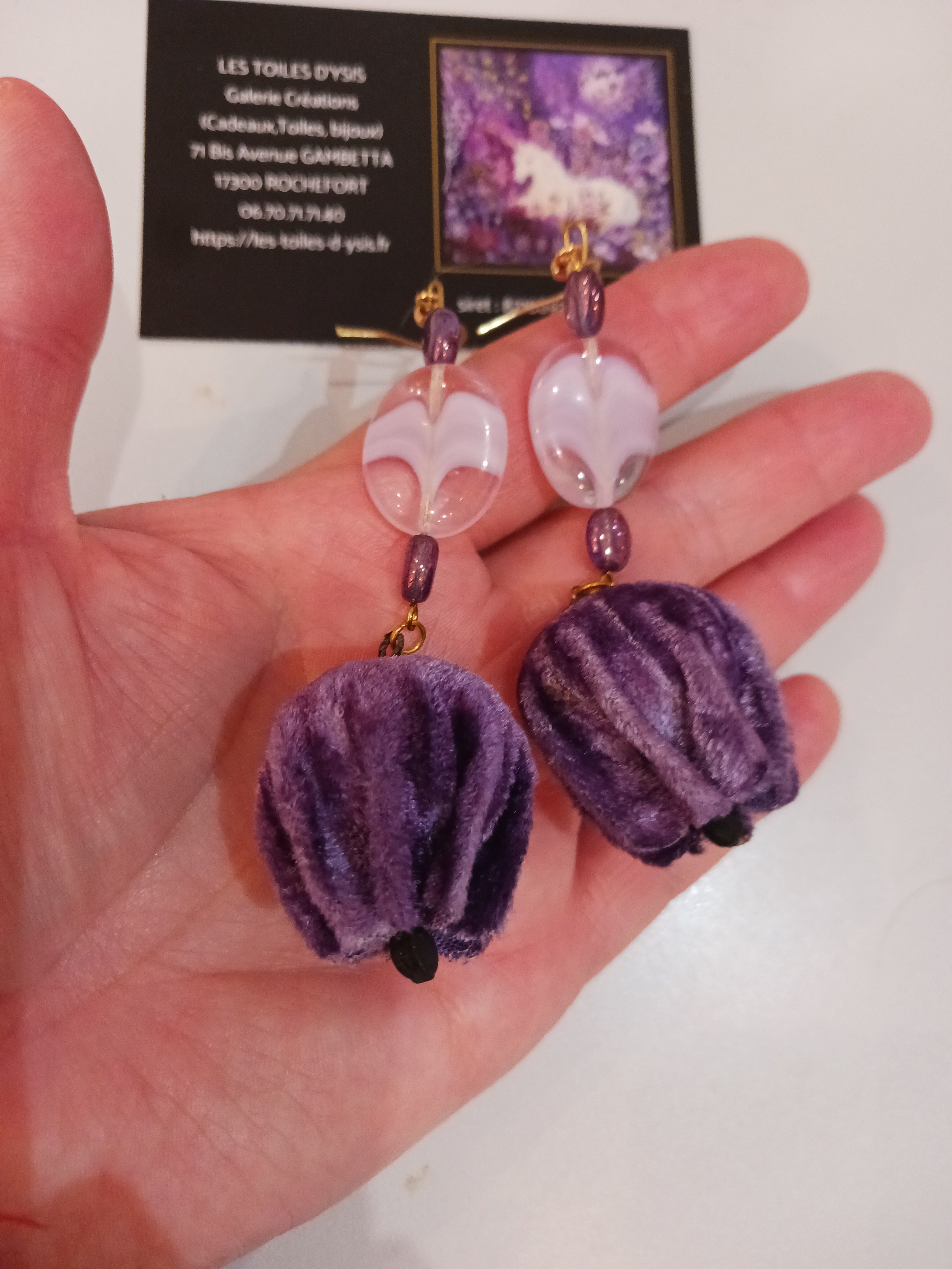 Boucles fleurs de velours