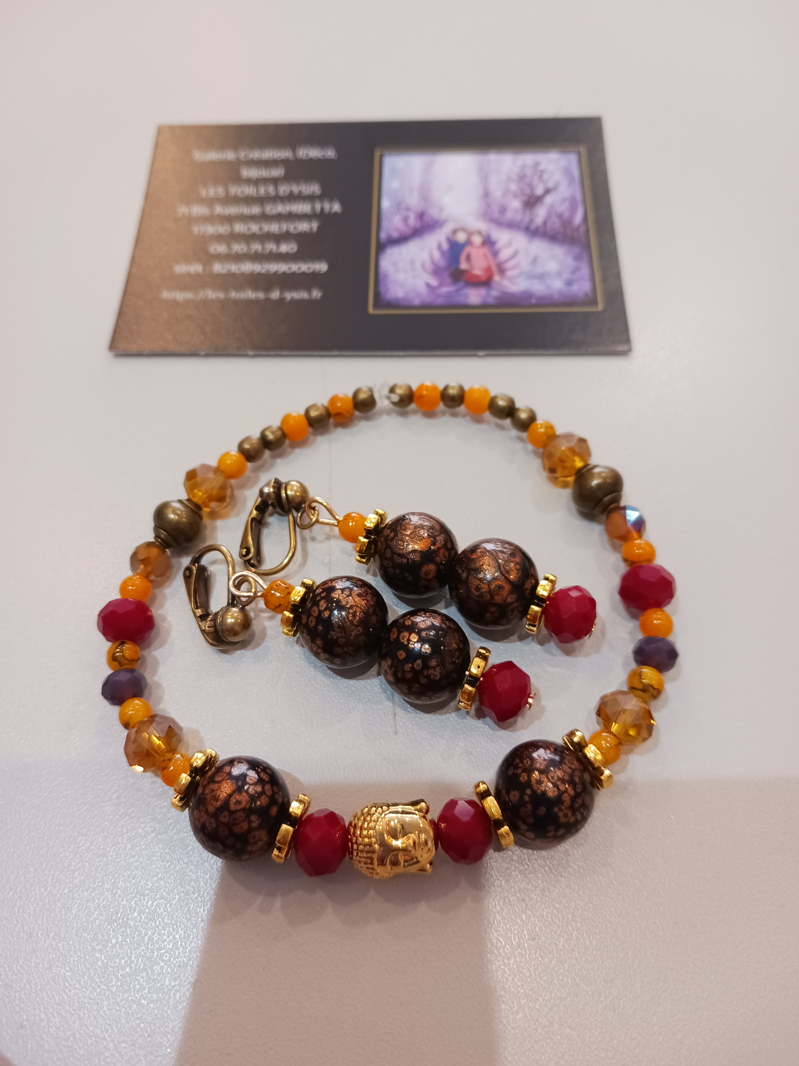 Duo clip zen marron rouge jaune
