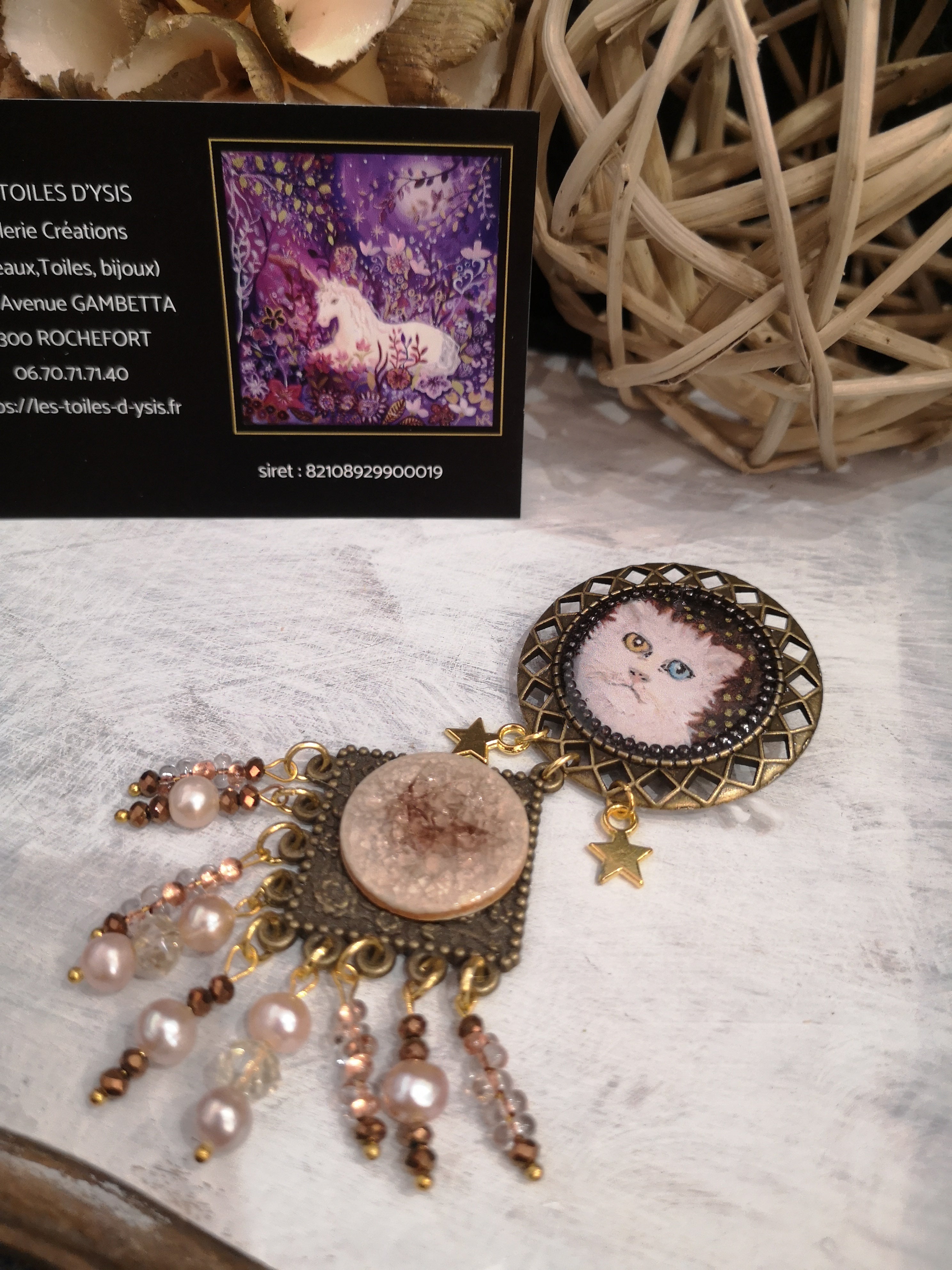 Broche Chat comète