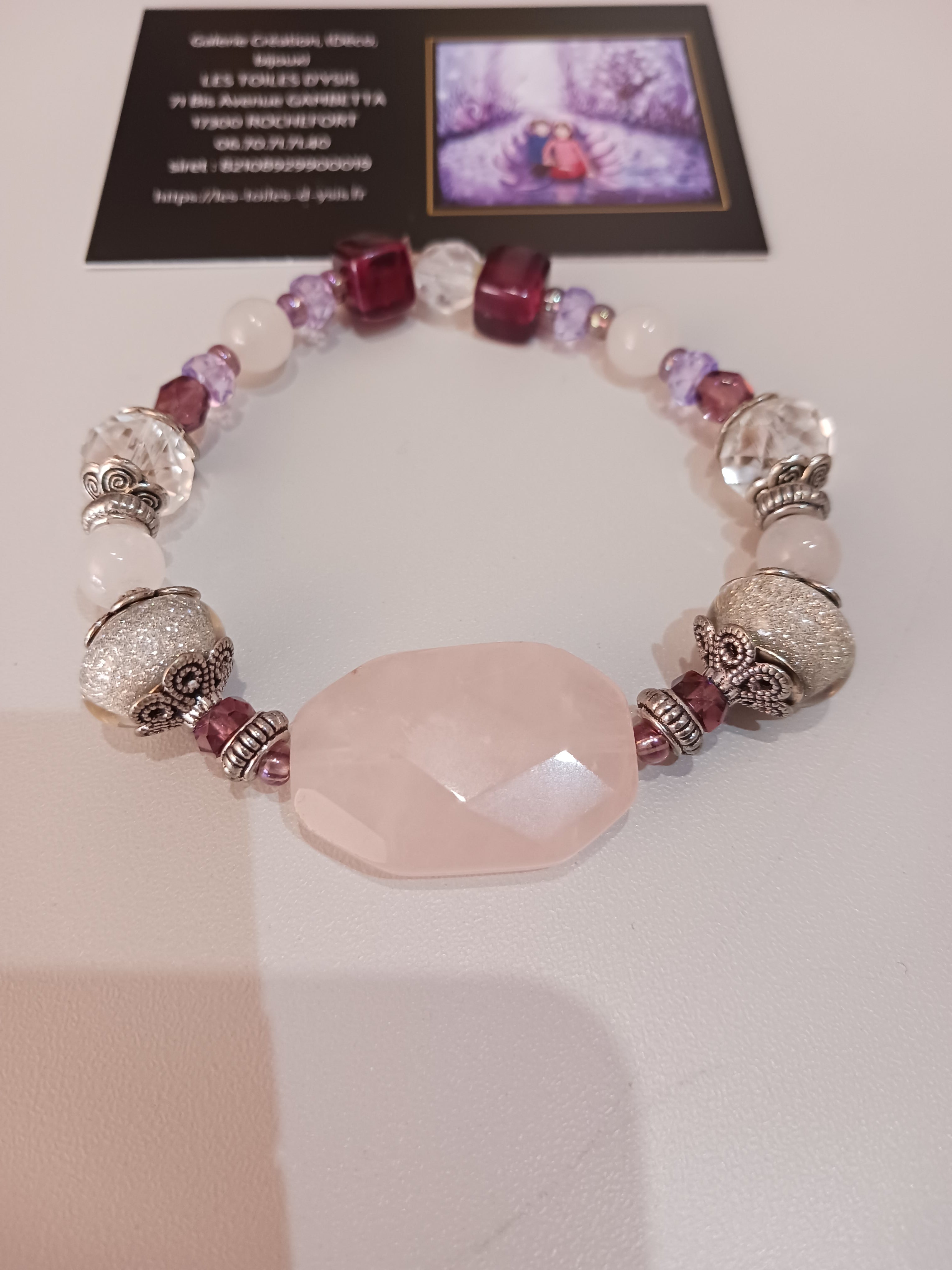 Bracelet prune et rose