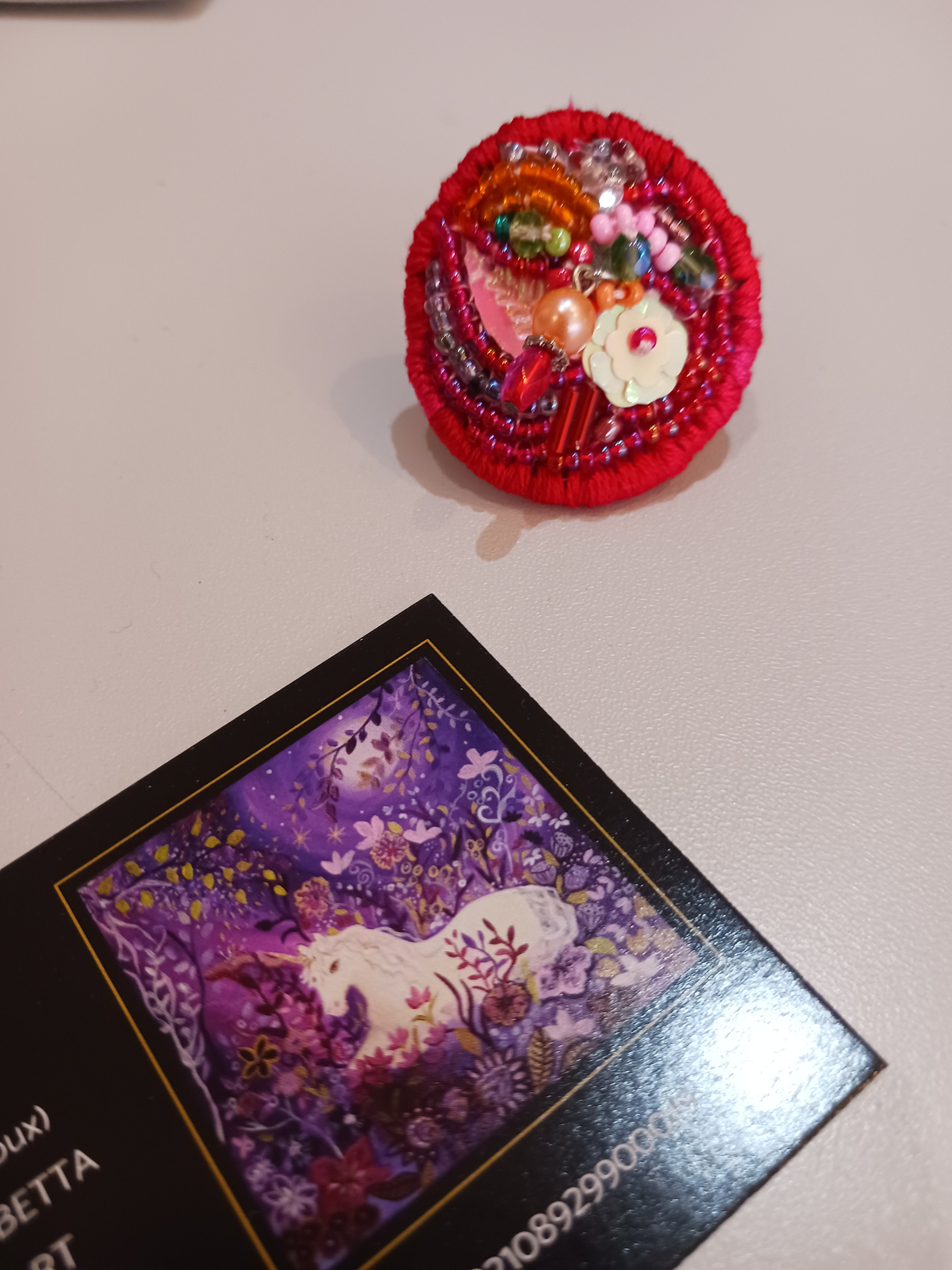 Bague En rouge et rose