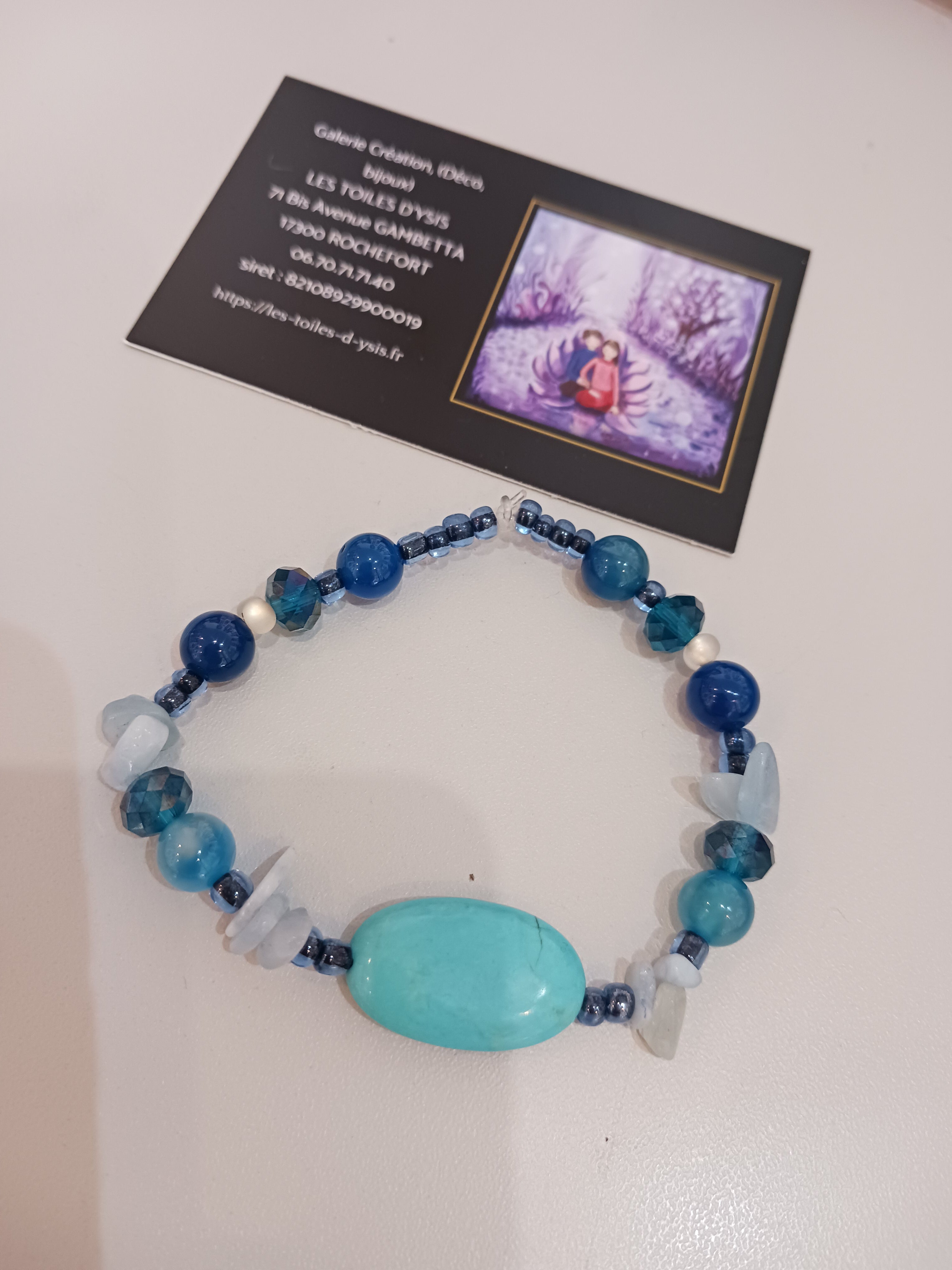 Parure "angélite, turquoise, agate"