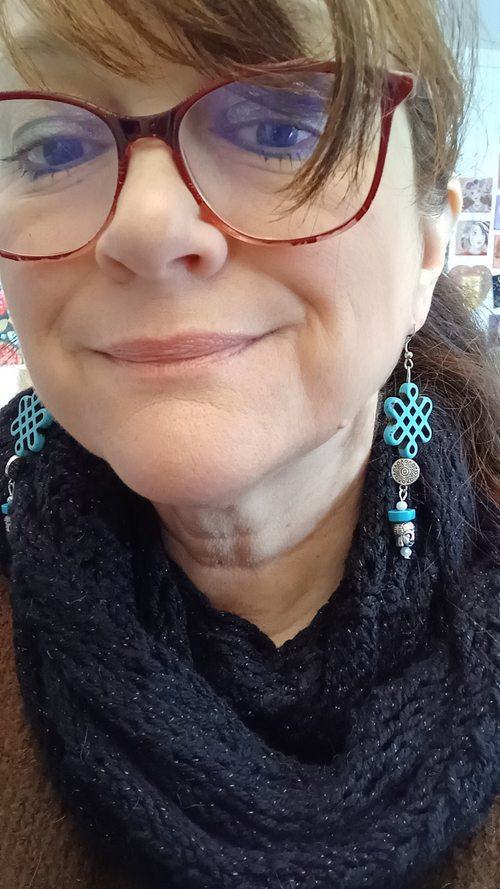 Boucles Howlite turquoise