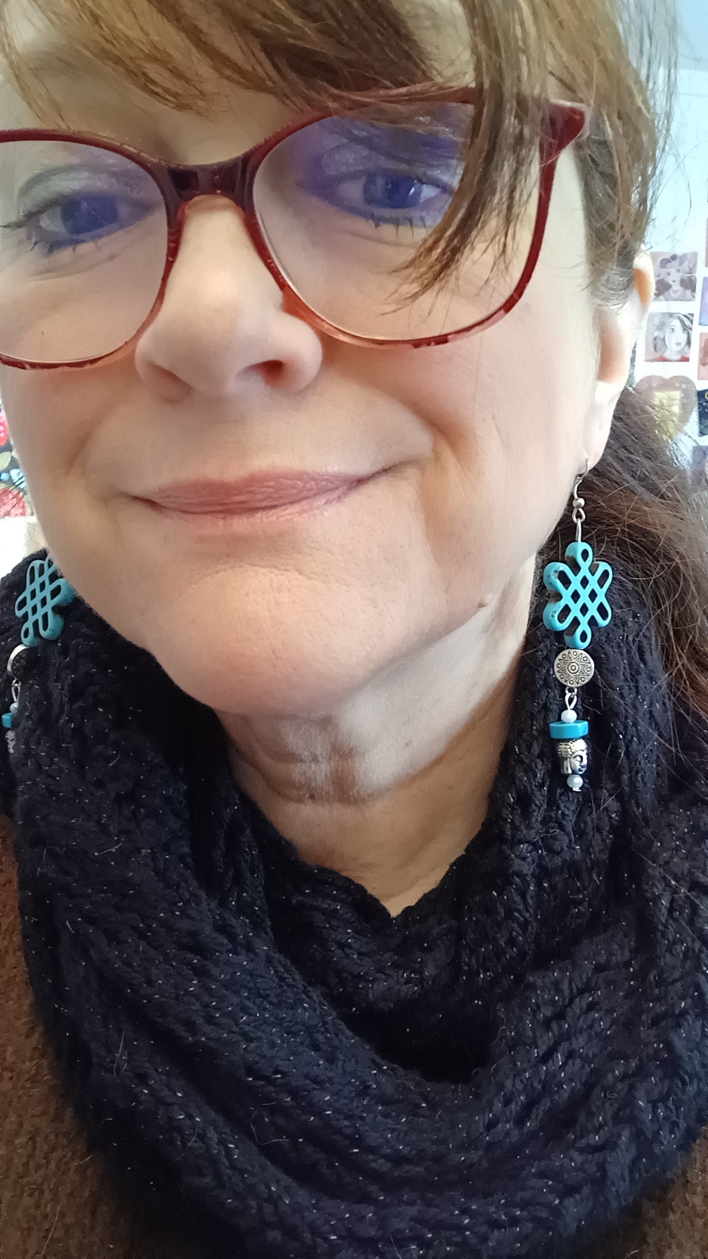 Boucles Howlite turquoise