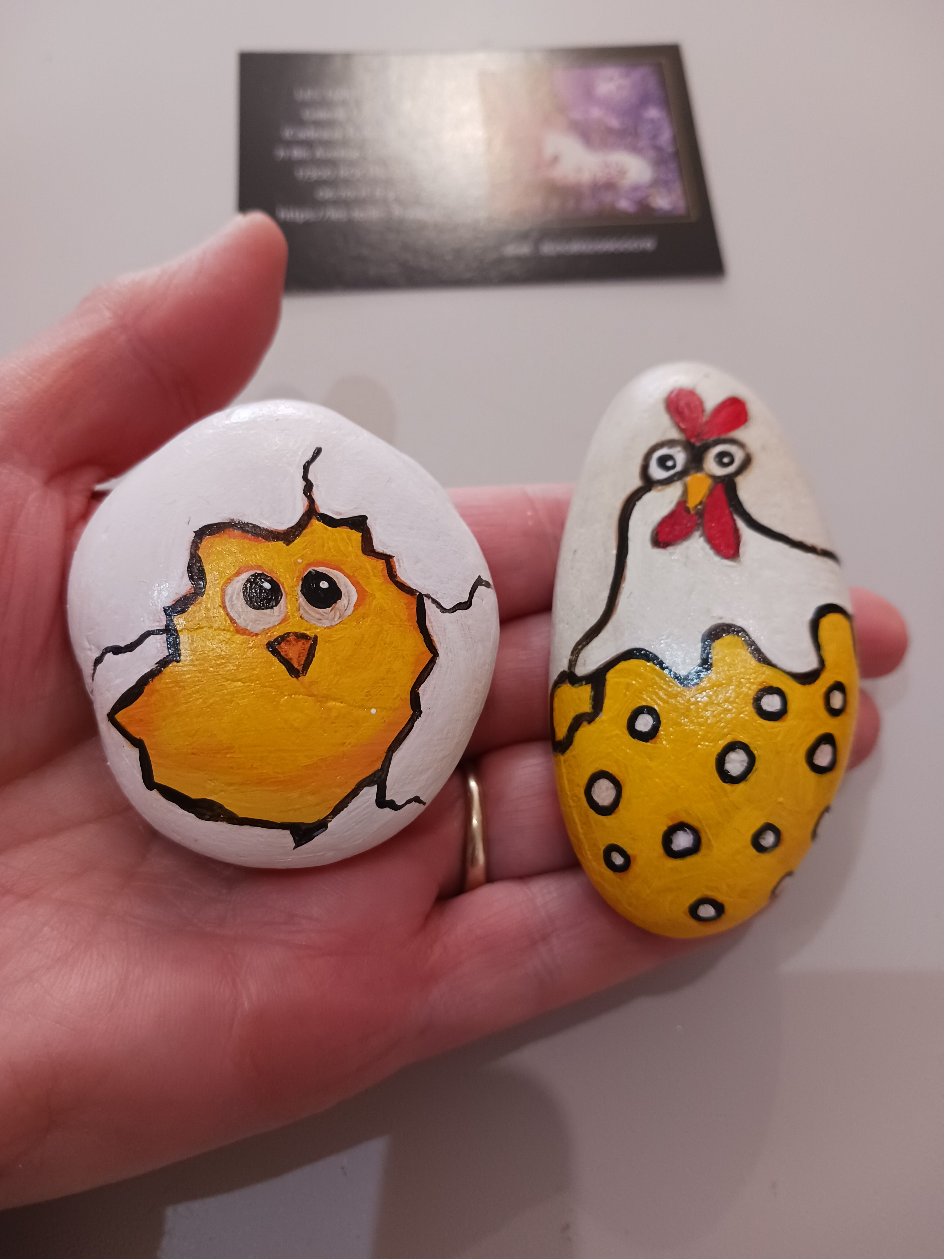 Duo galets "Cocotte et poussin"