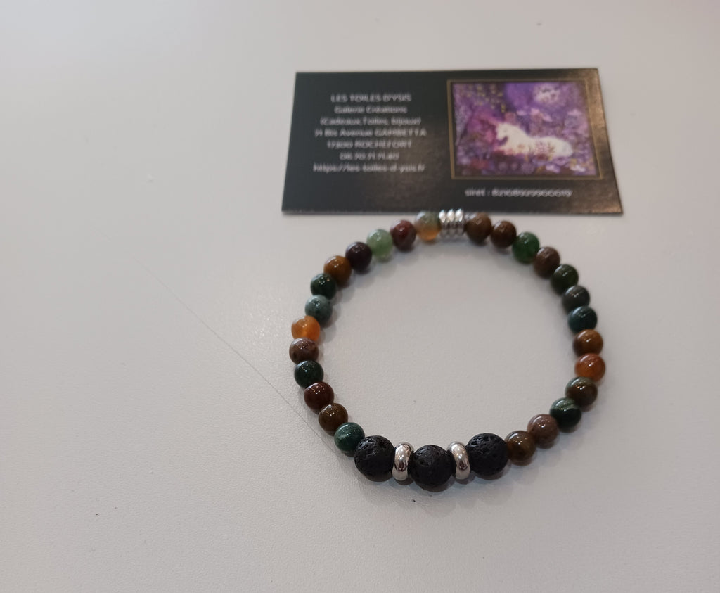 Bracelet homme agates indiennes