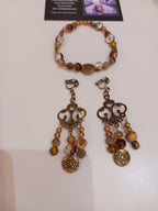 Duo agates, cristal, bronze