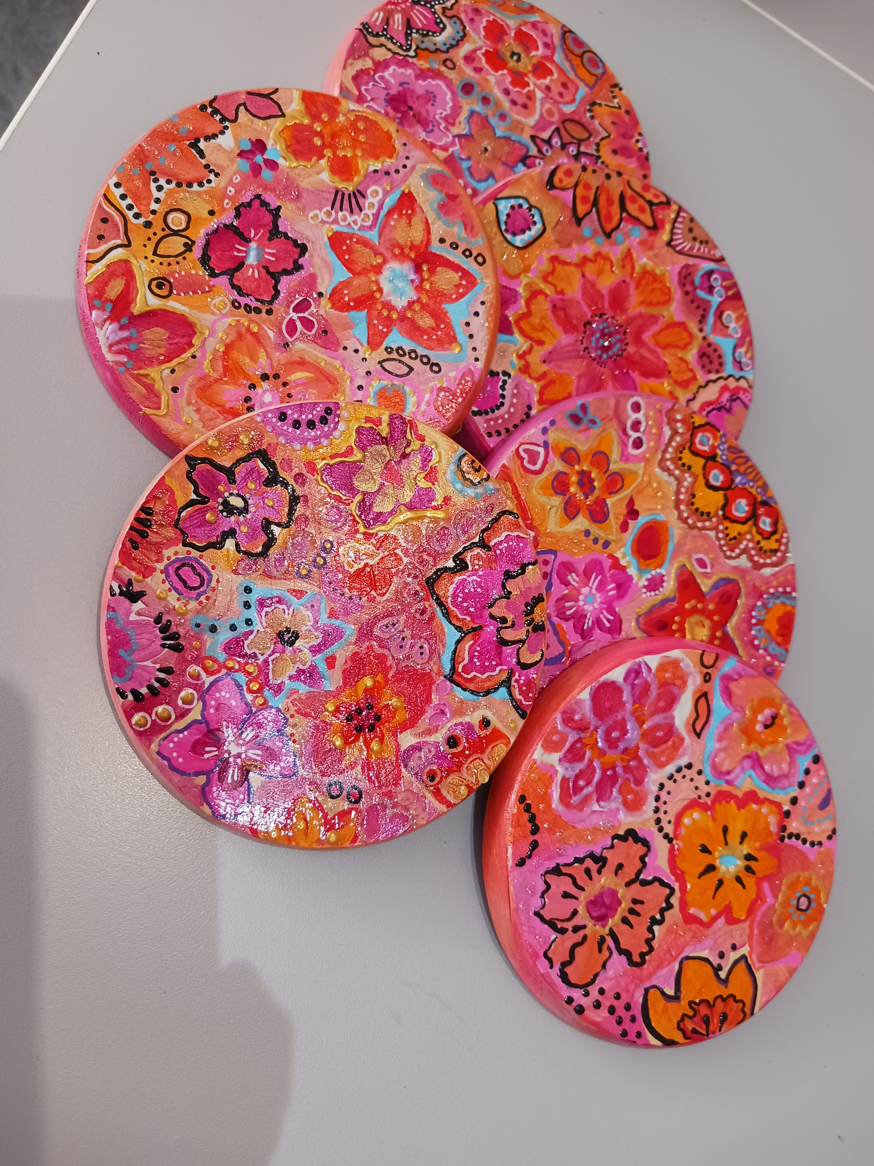 Dessous de verre "Fleurs du  bonheur"