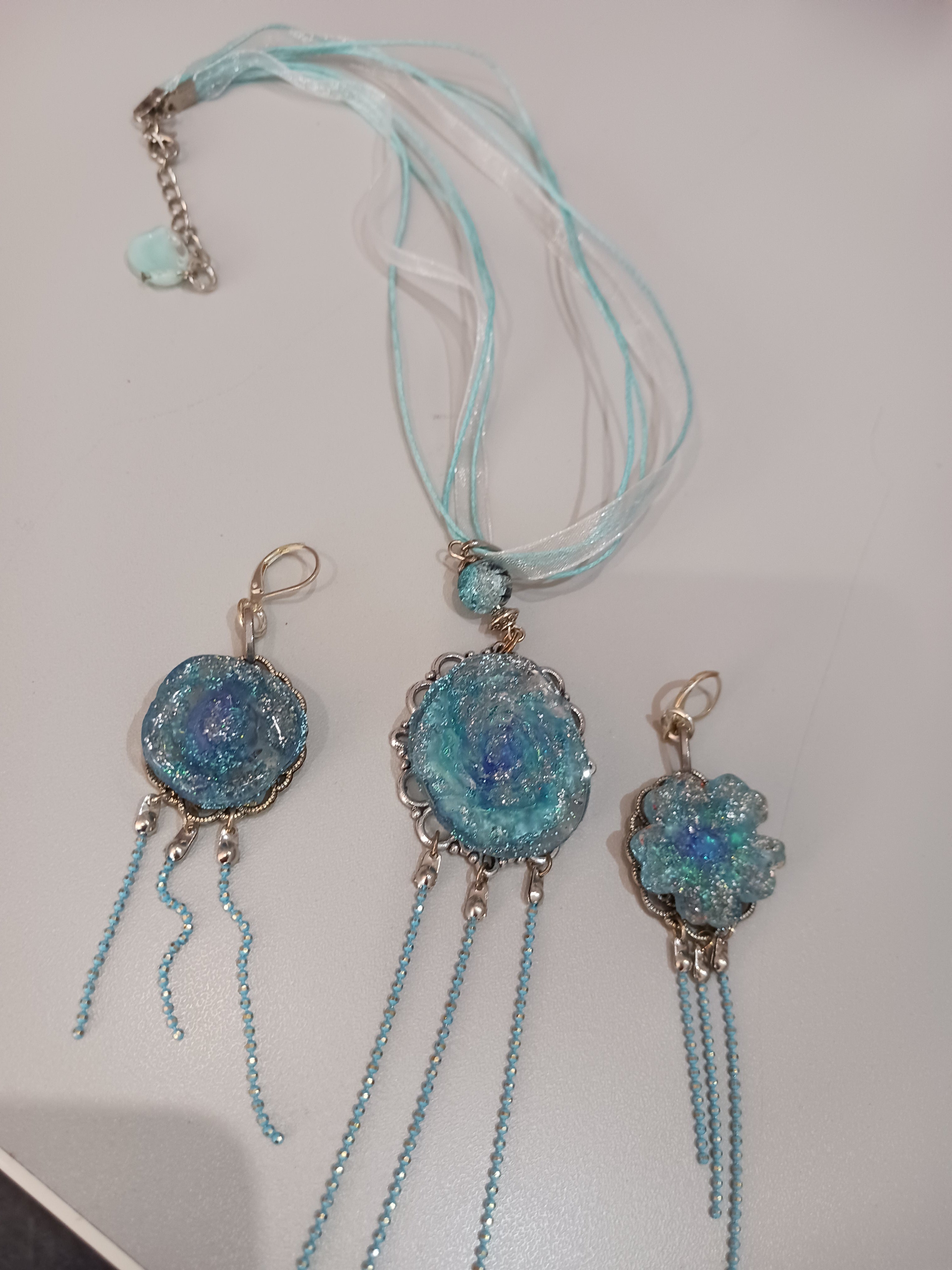 Parure "Bleue flowers"