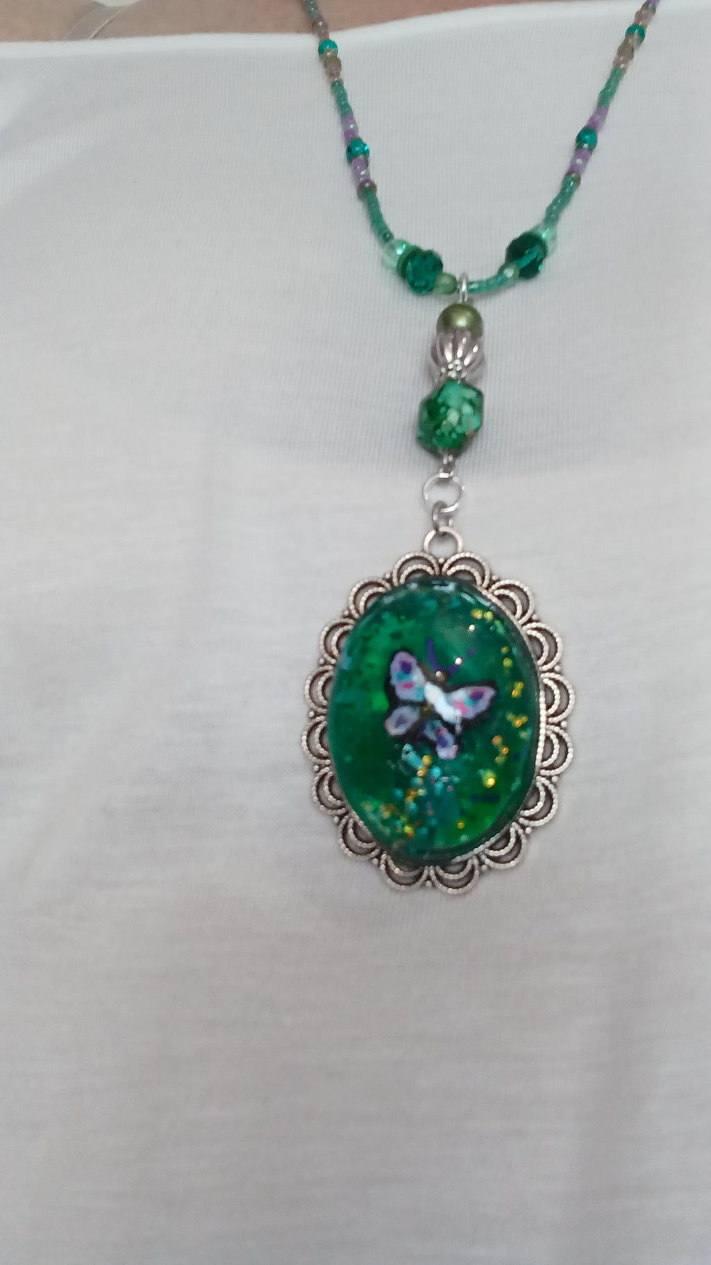 Collier féérie papillonante