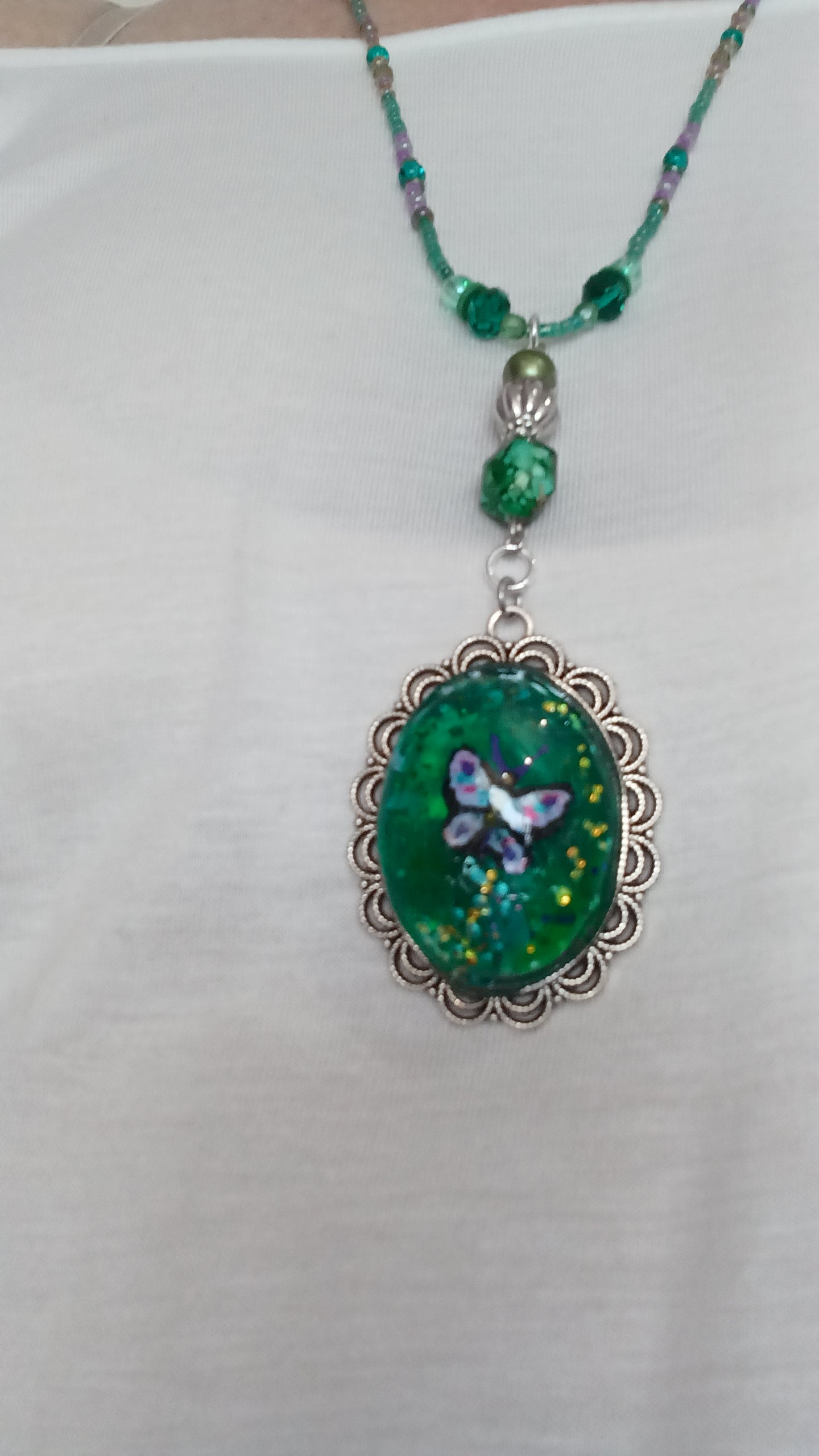 Collier féérie papillonante