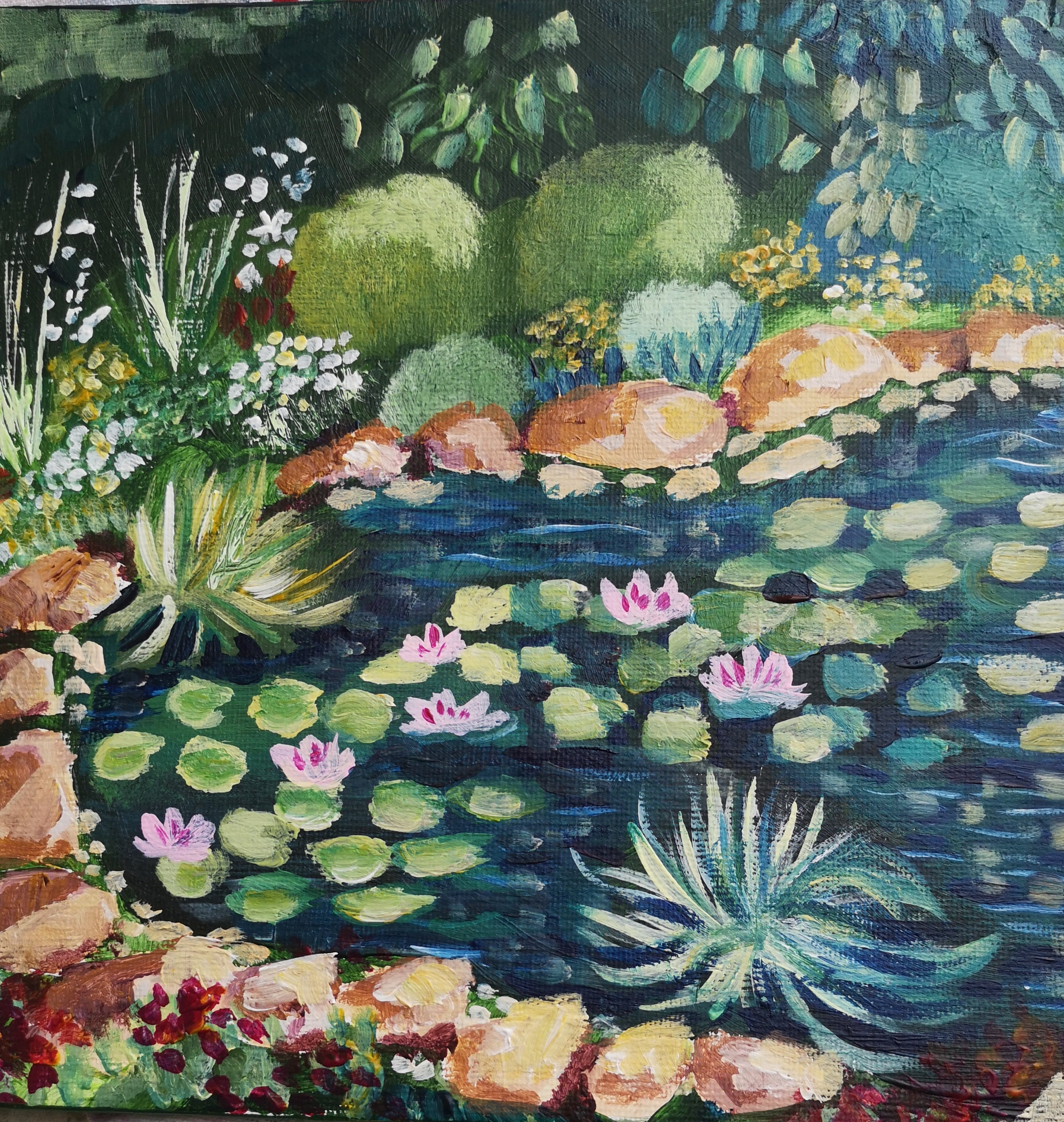 Bassin et plantes aquatiques