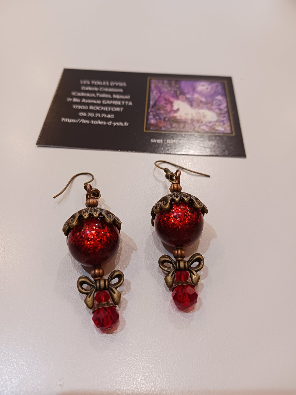 Boucles Rouge nœuds de Bronze