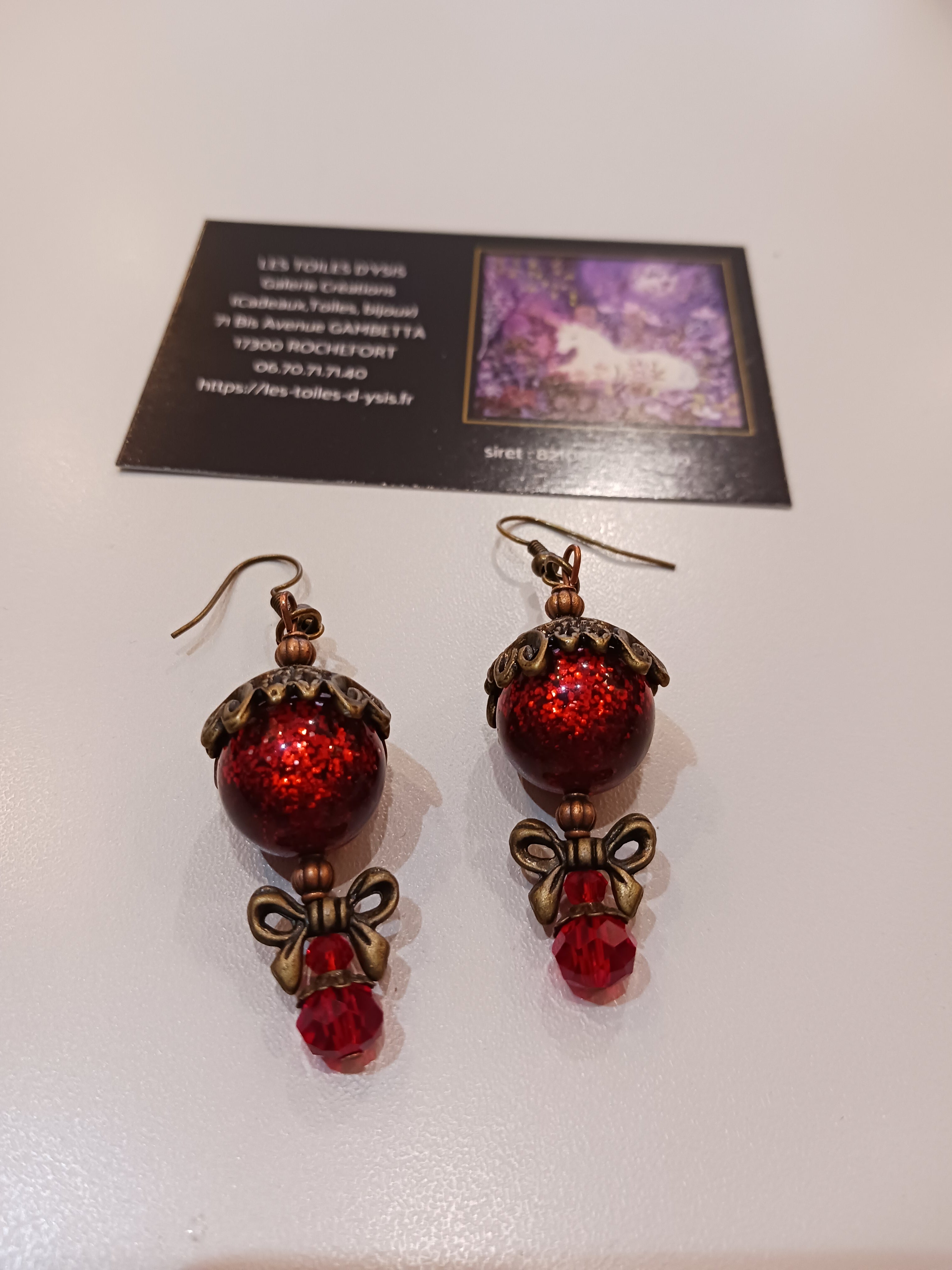 Boucles Rouge nœuds de Bronze