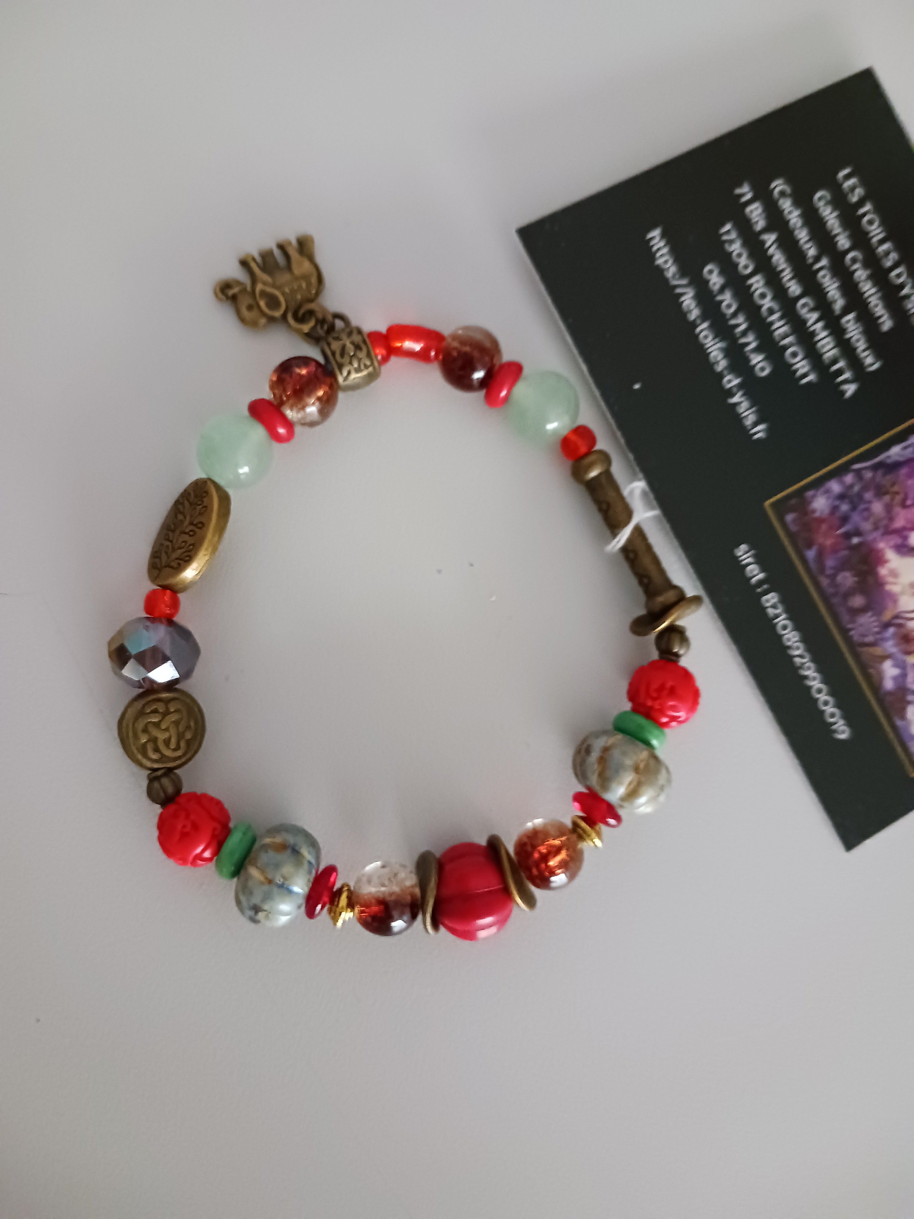 Bracelet chance vert rouge