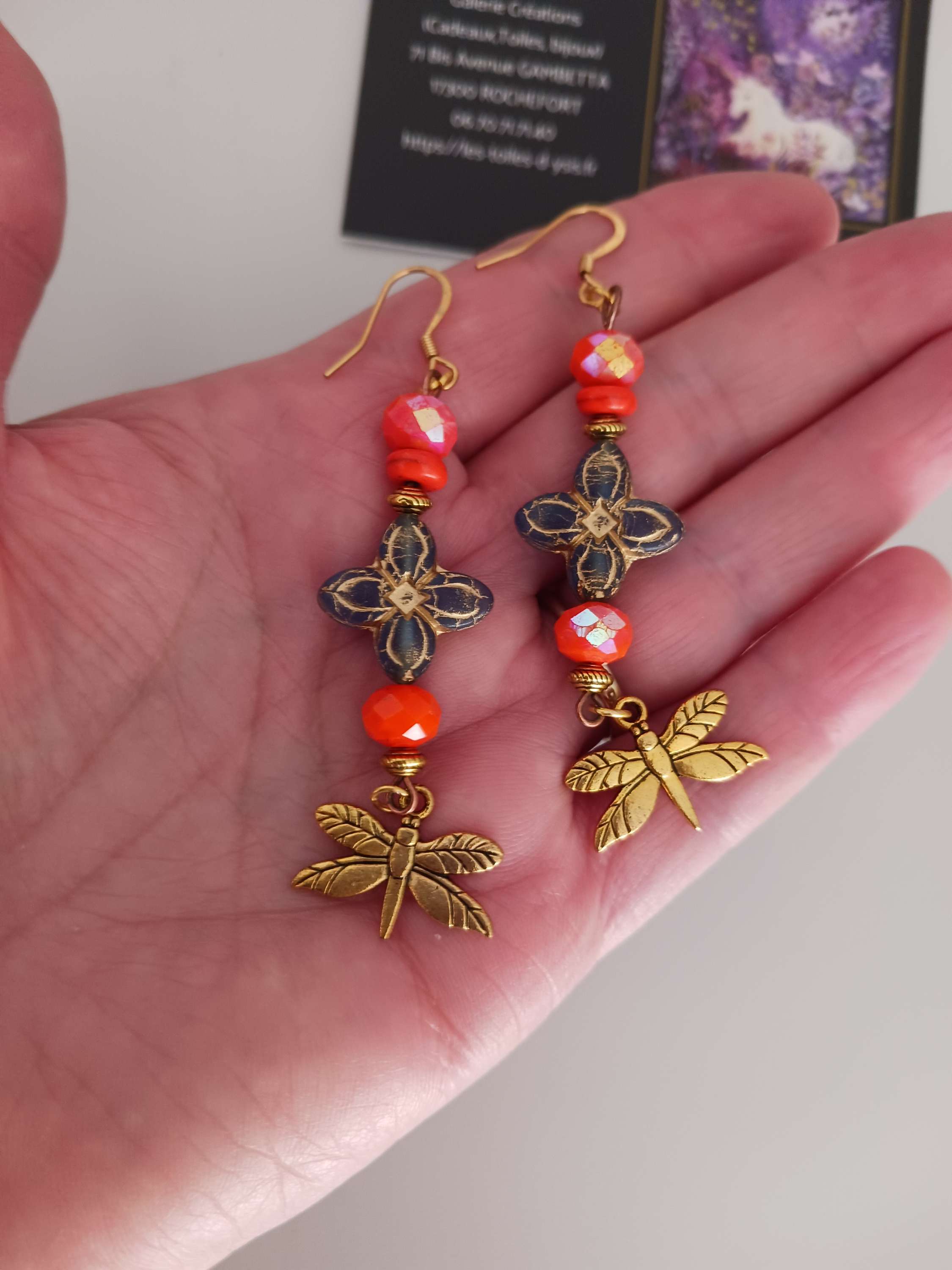 Boucles Spiritualité "orange bleue"