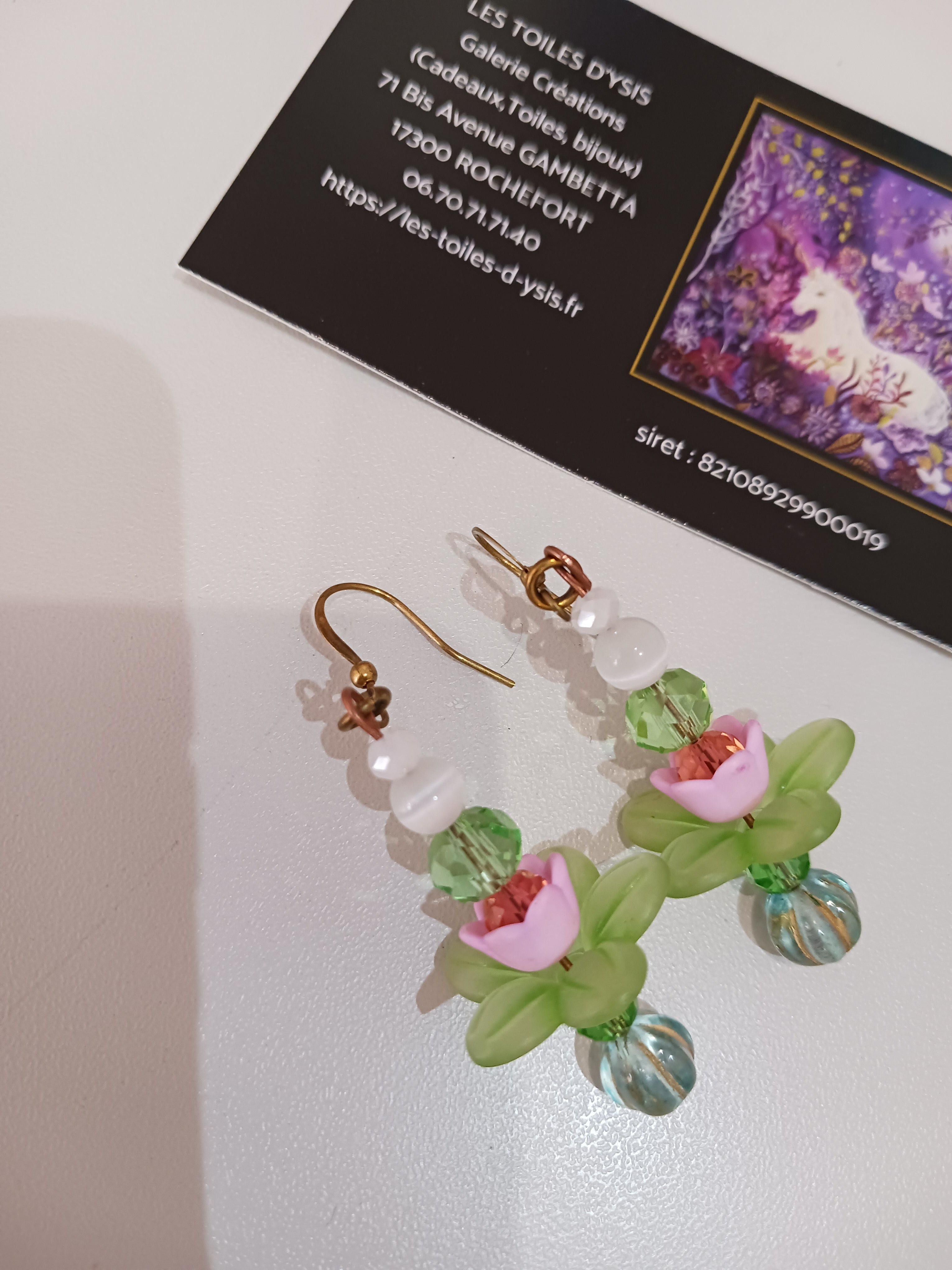 Boucles "Gouttes de pluie sur Nénuphars"