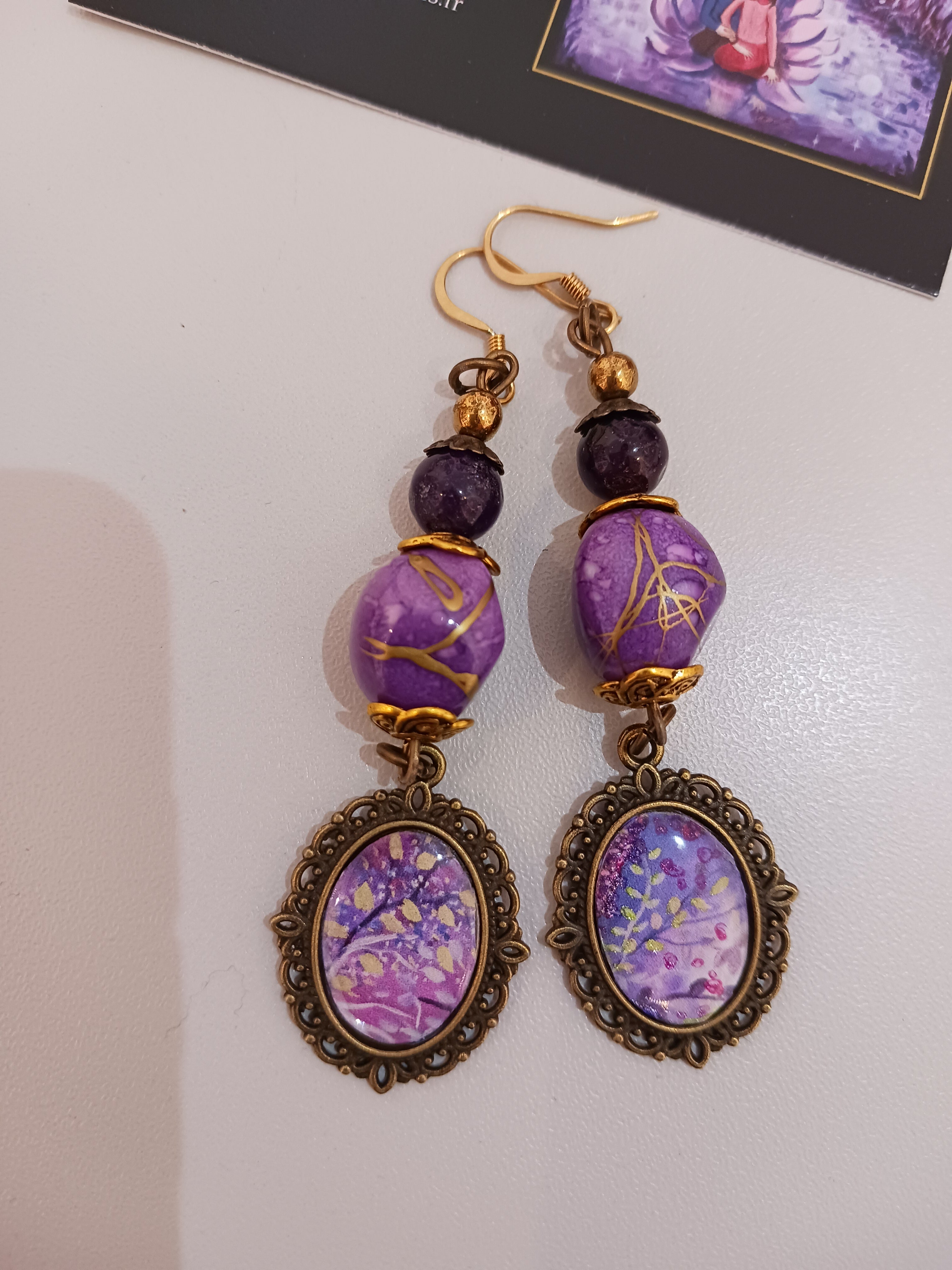 Boucles douceur mauve et améthyste