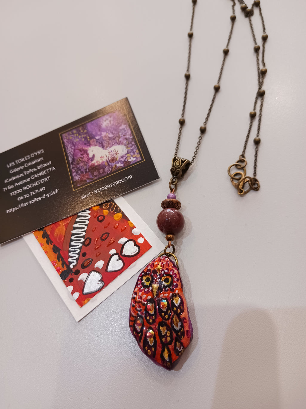 Collier chouette d'automne