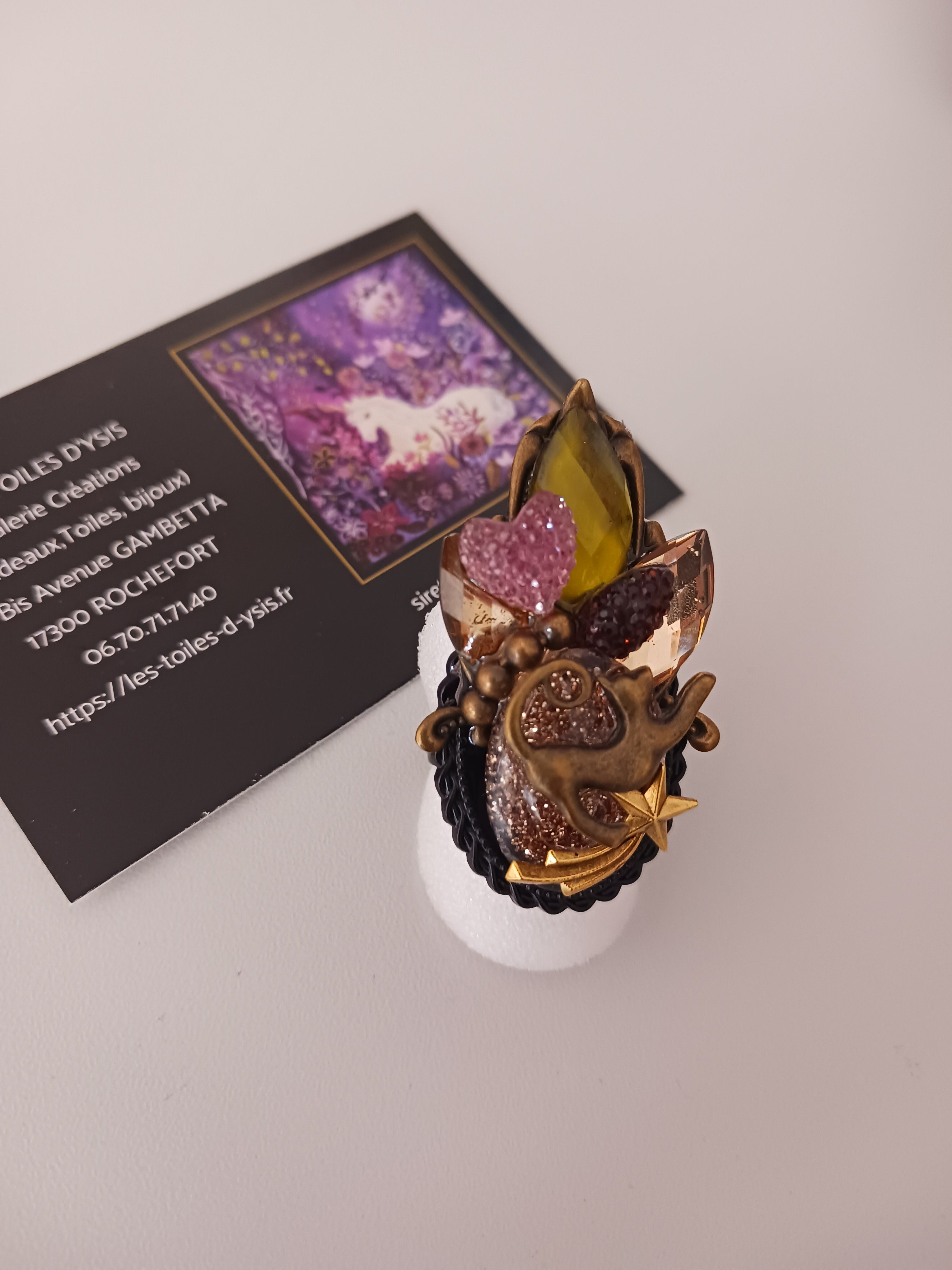 Bague chat sur l'étoile filante