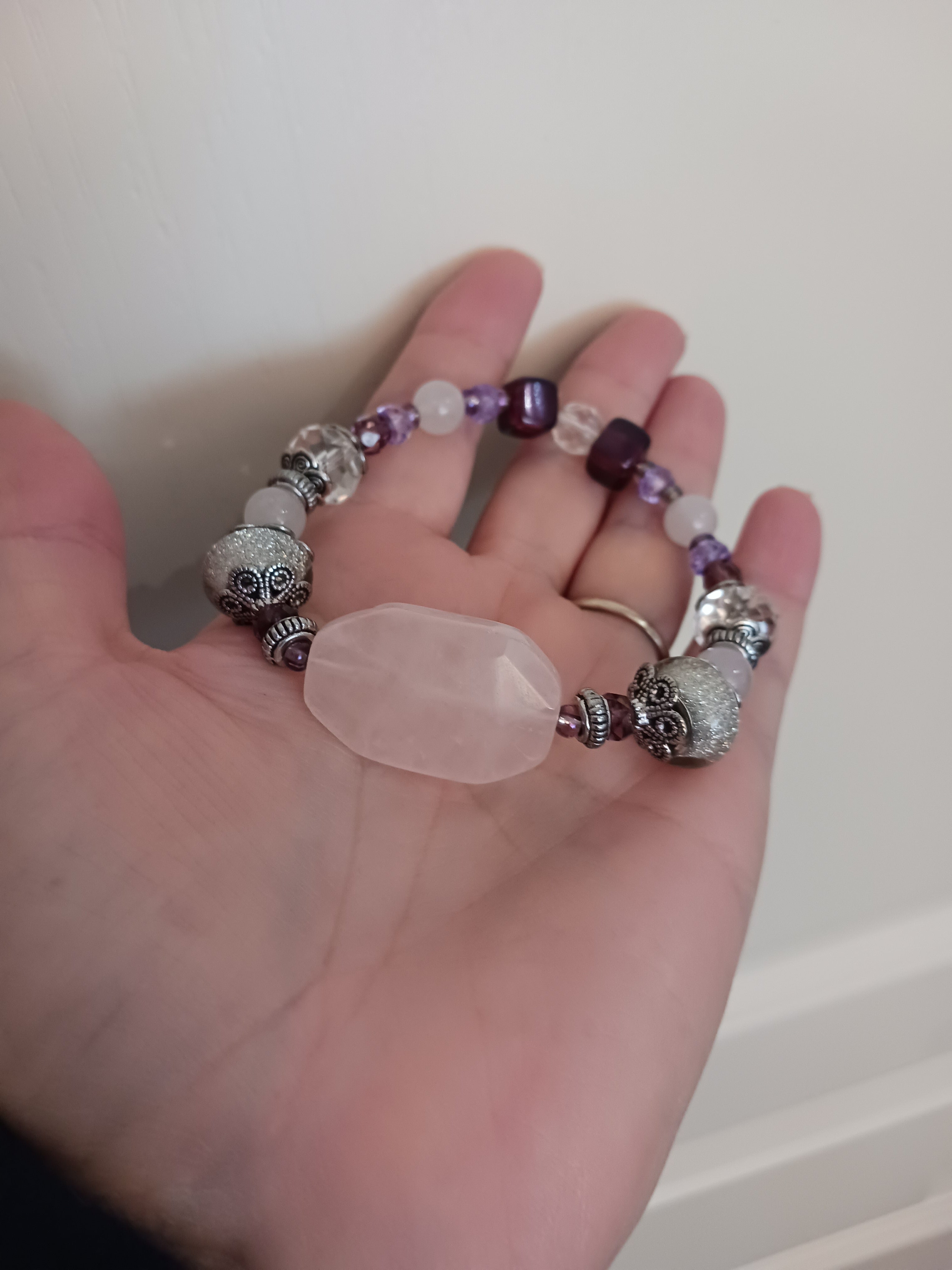 Bracelet prune et rose