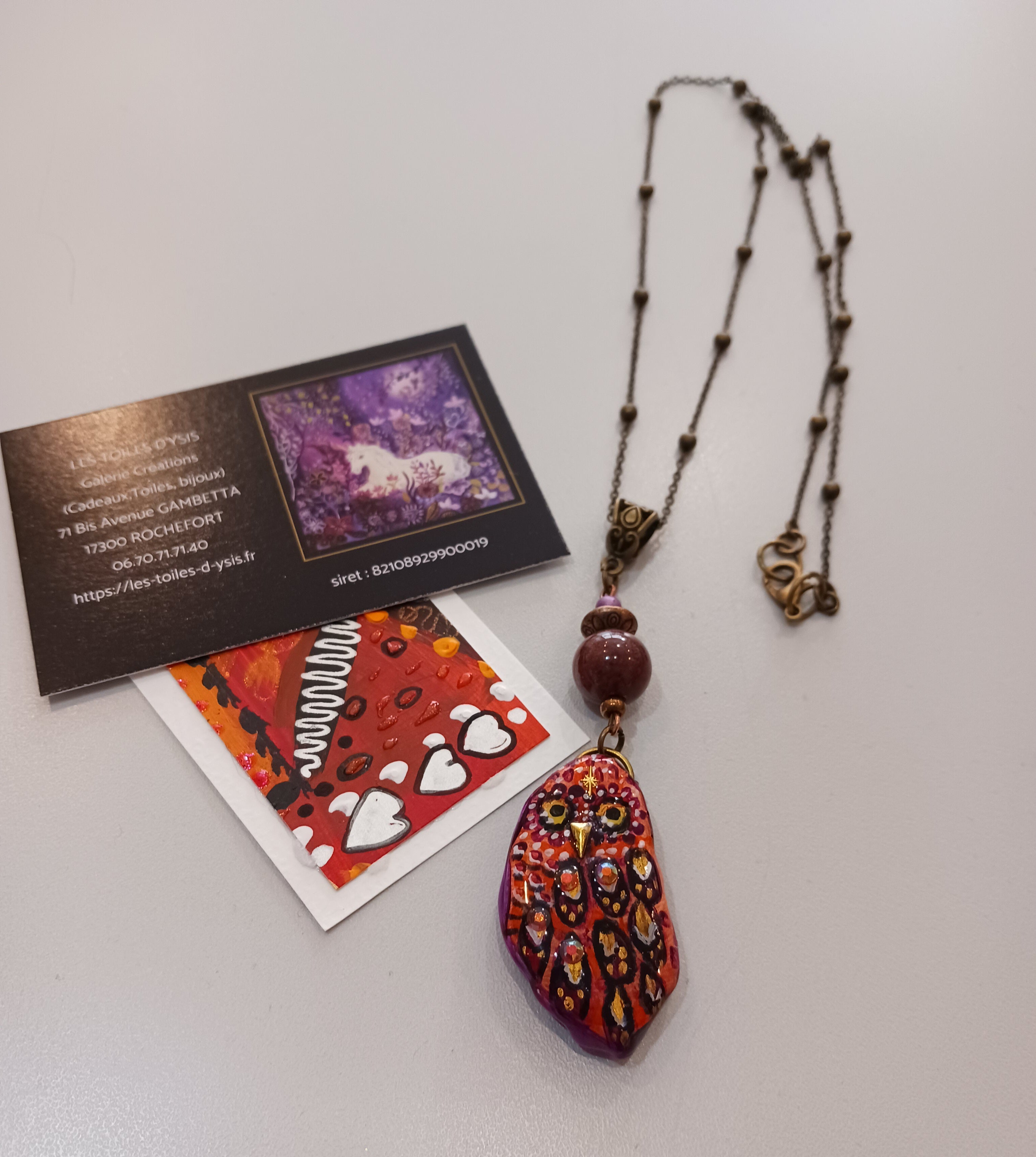 Collier chouette d'automne