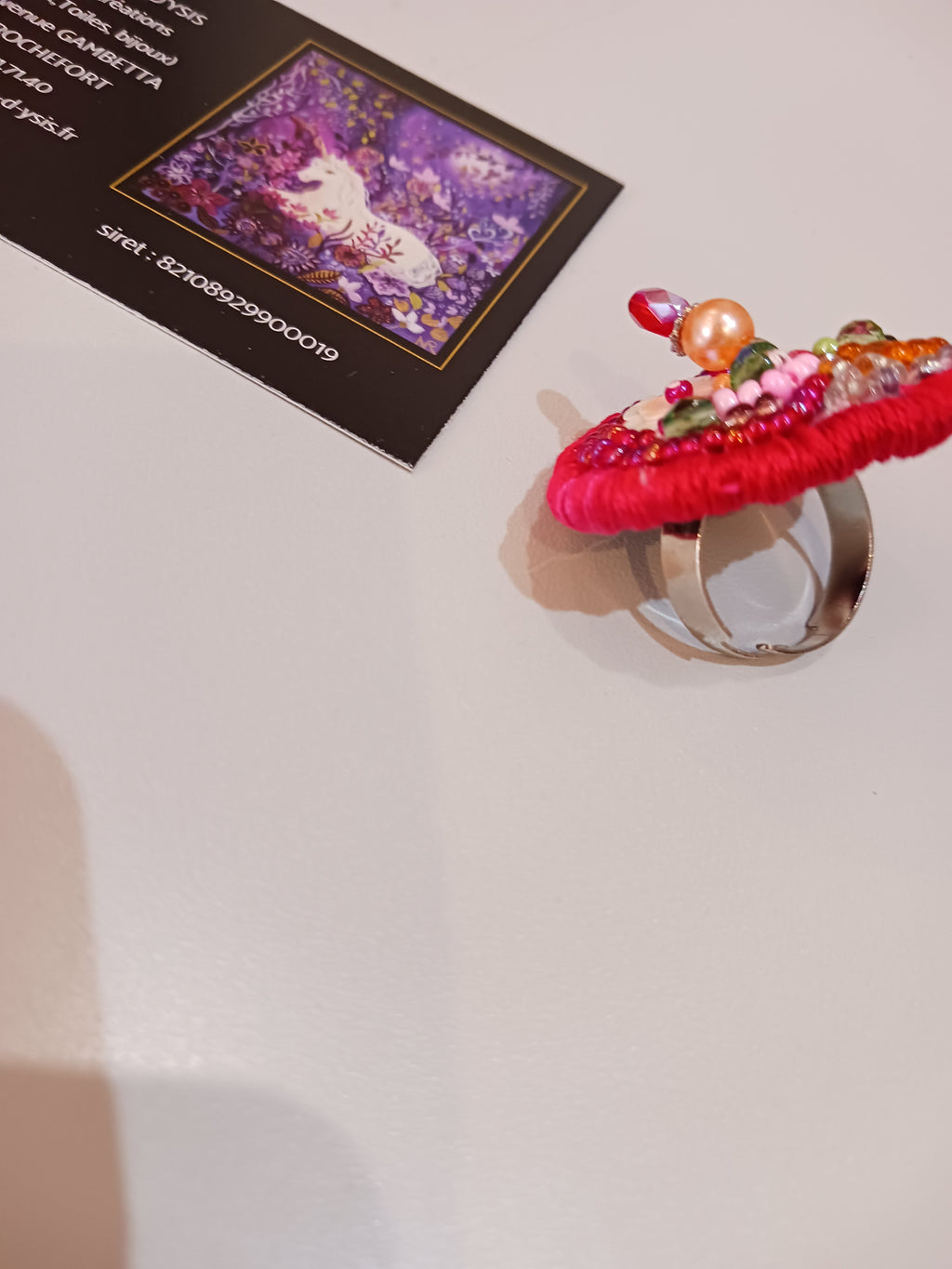 Bague En rouge et rose