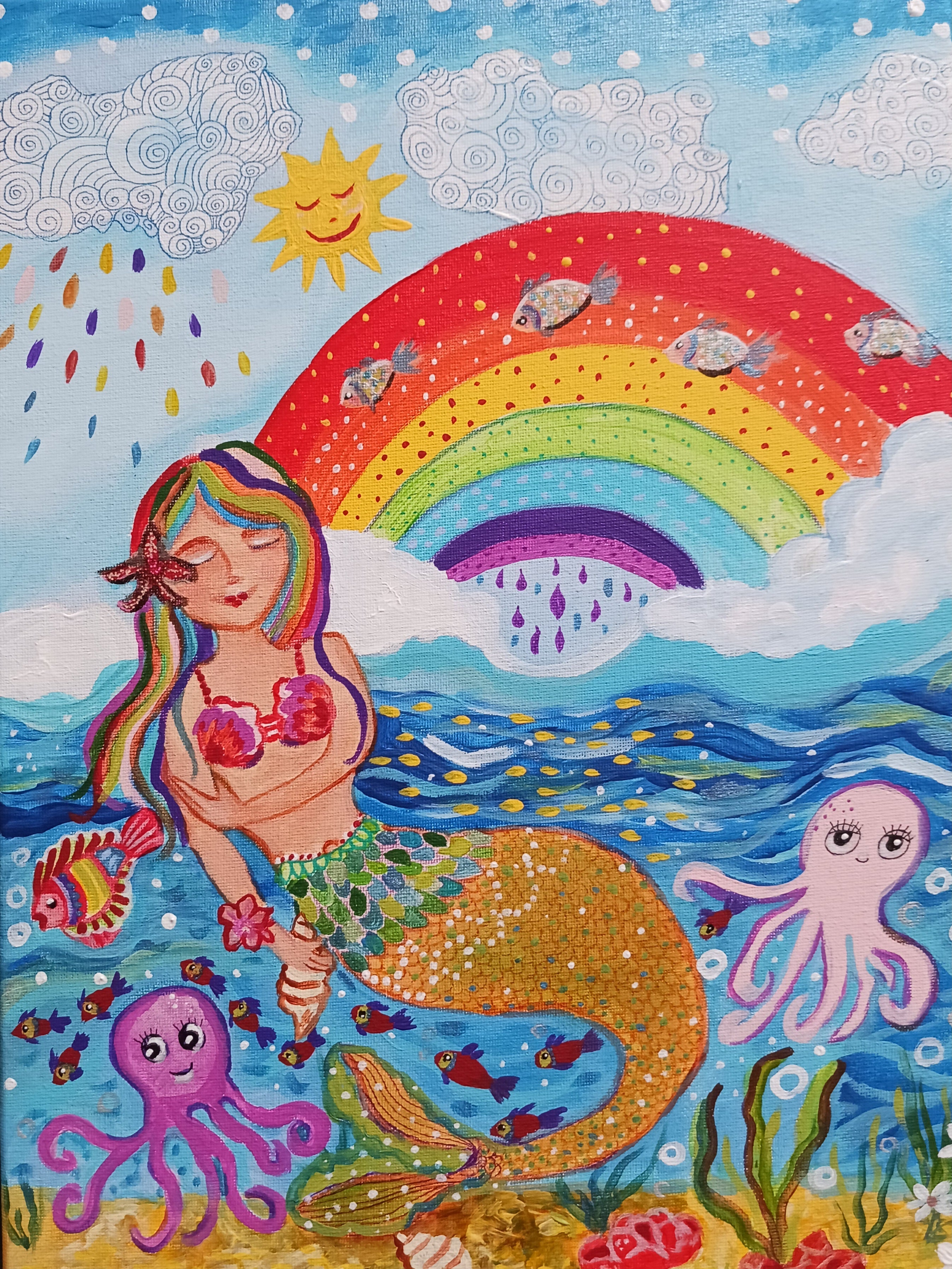 Siréne sous la pluie