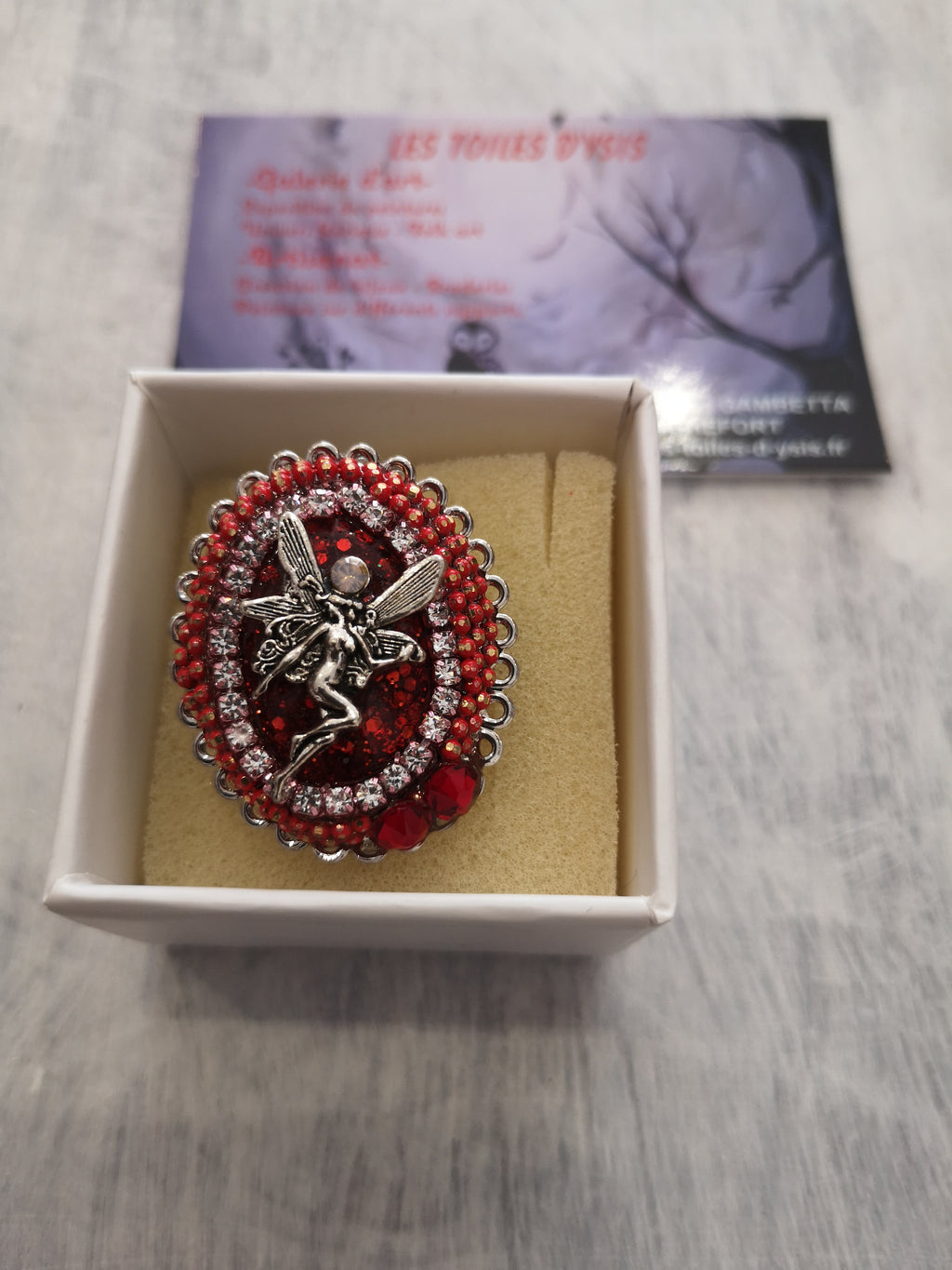 bijoux cristal rouge et fée