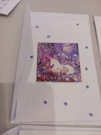 carte licorne  et fleurs