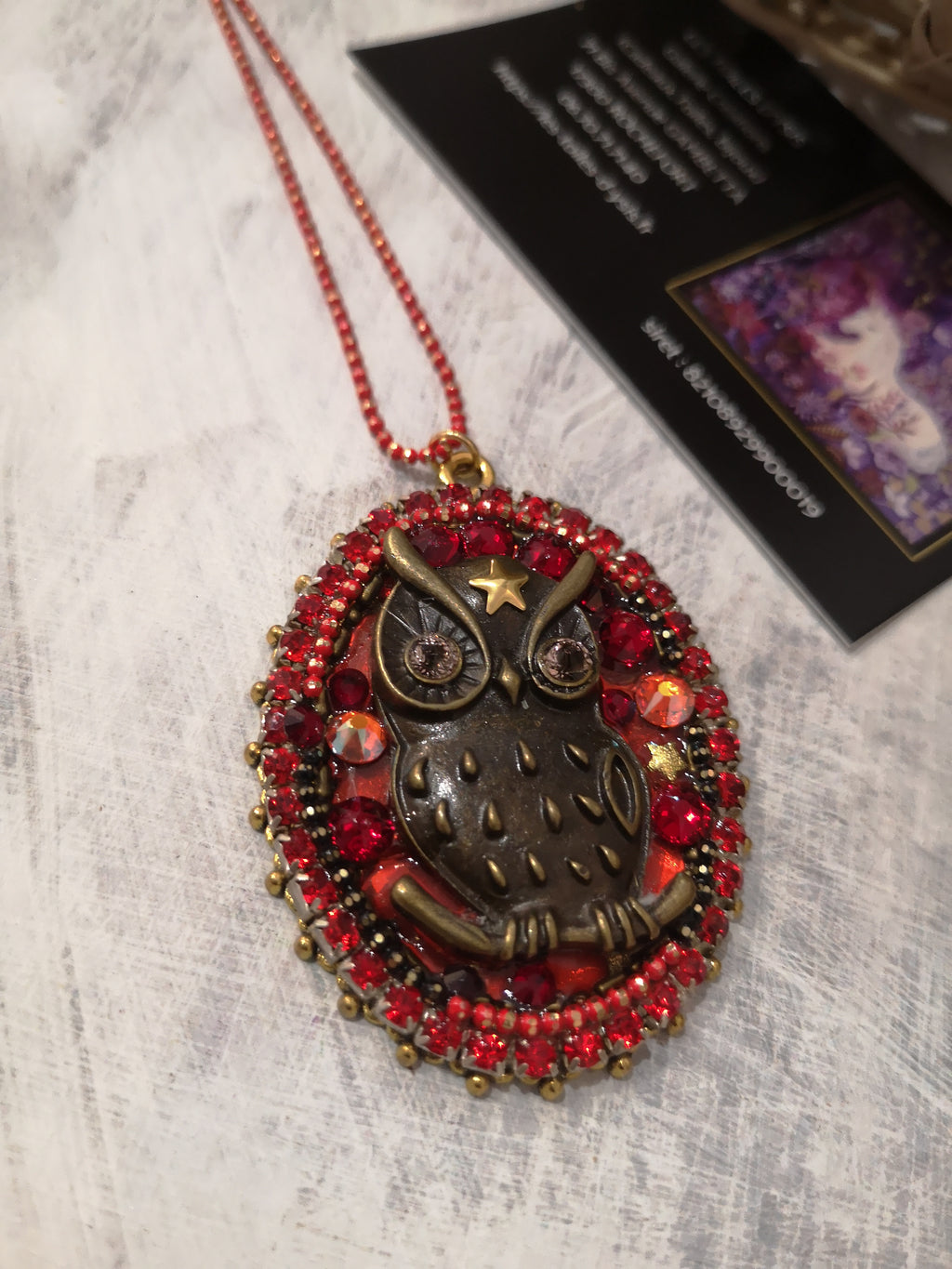 collier rouge fait main