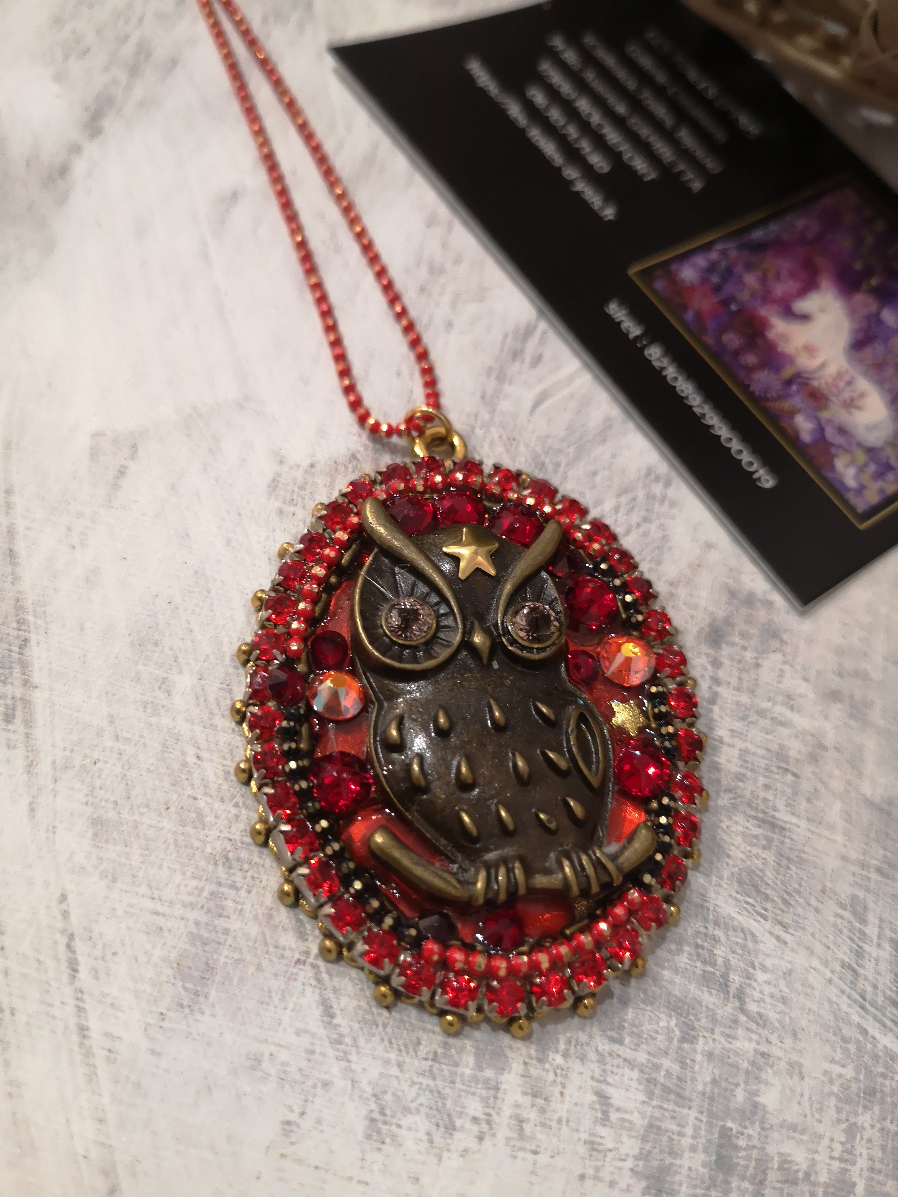 collier rouge fait main