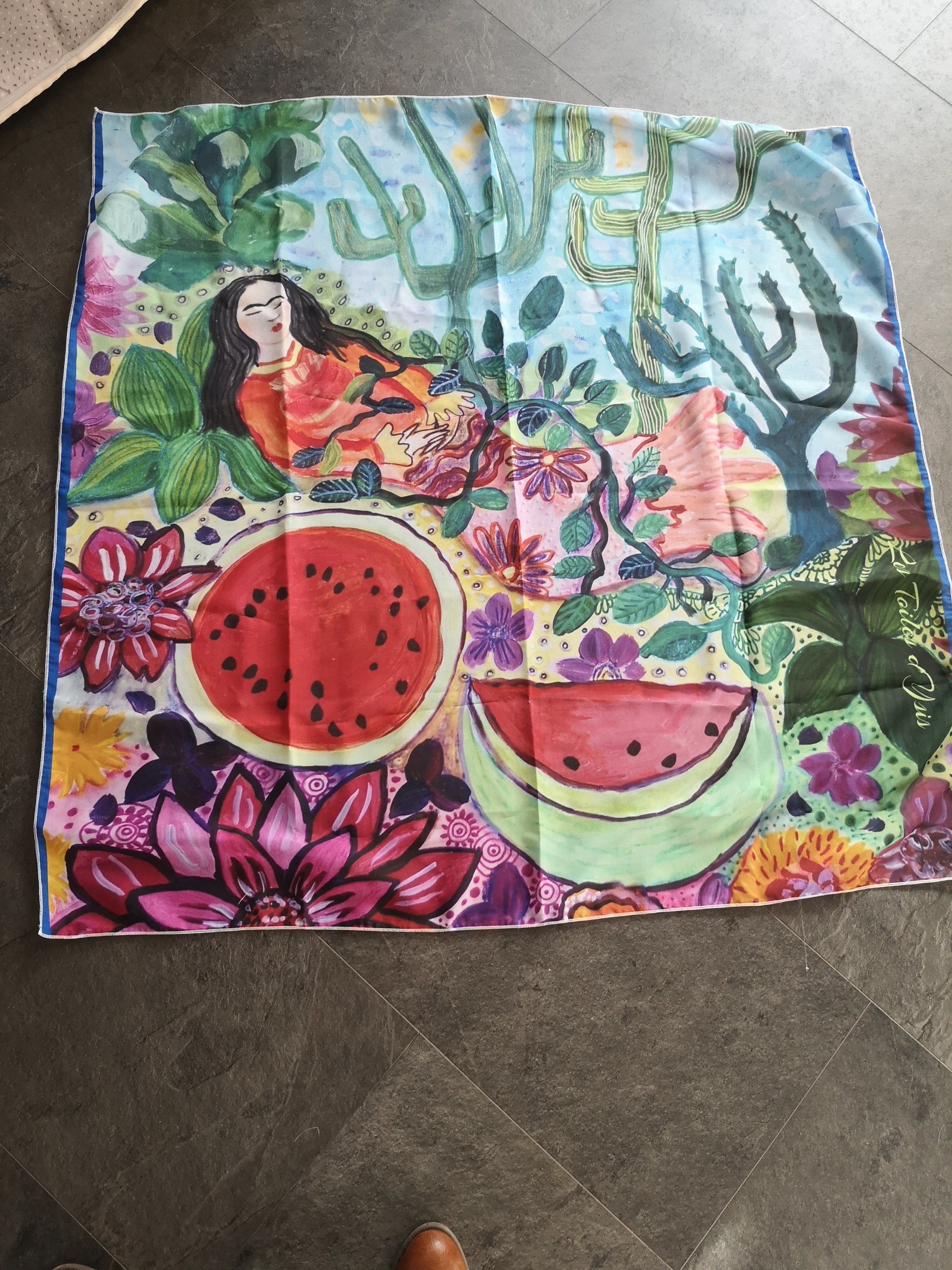 impression de ma peinture sur foulard