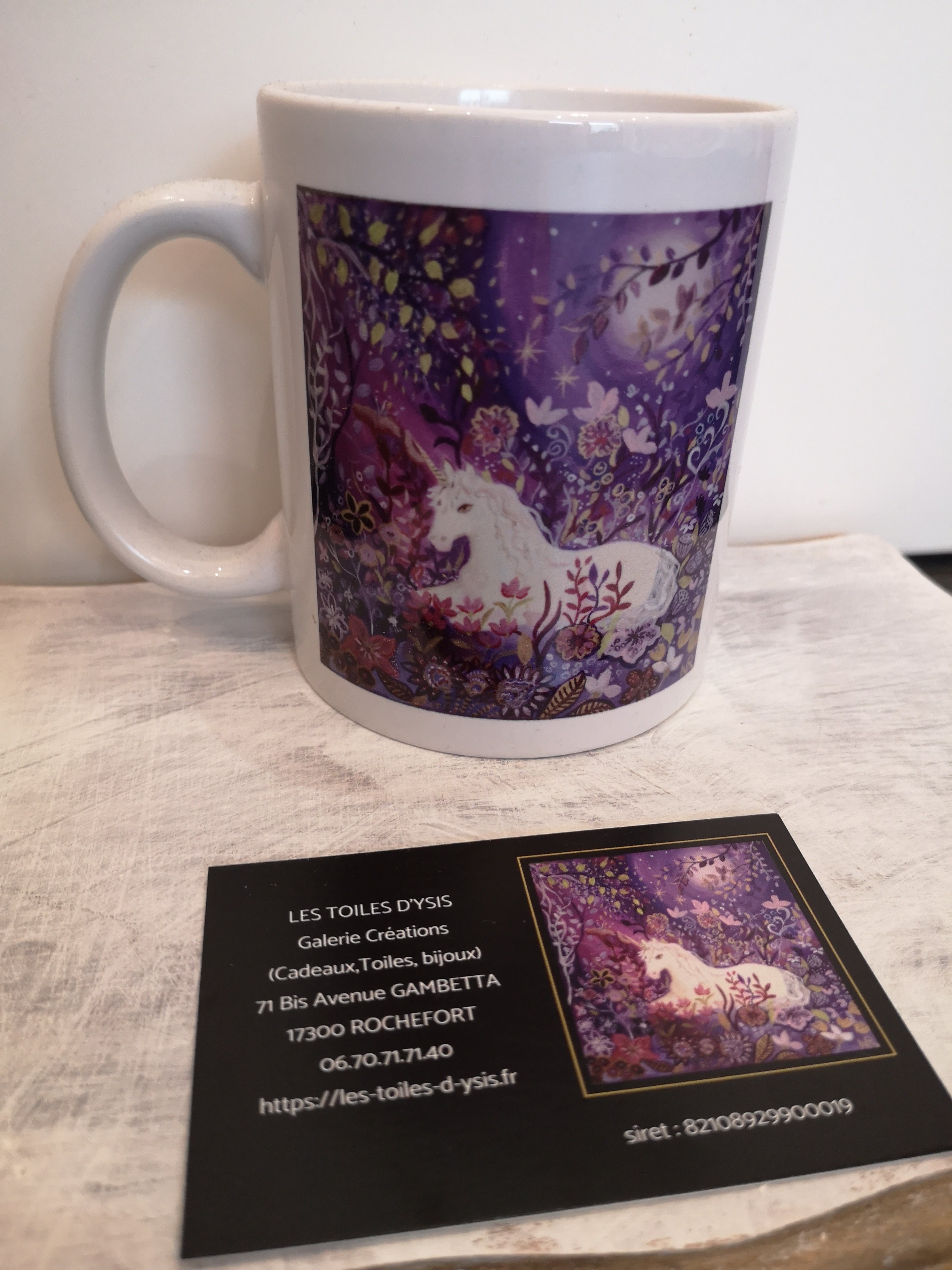 Mug Licorne mauve et rose