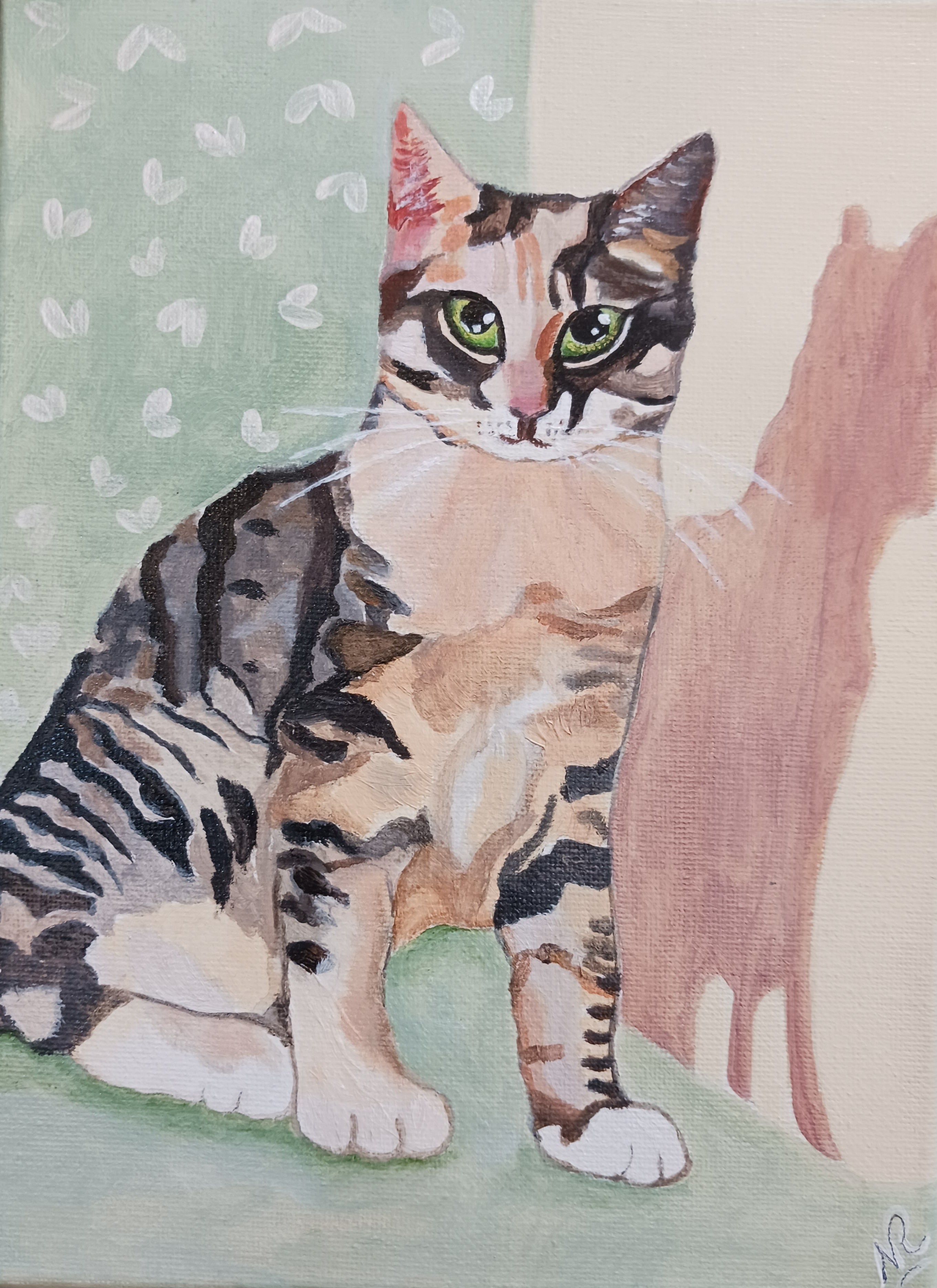 portrait acrylique de chat