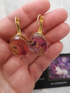 boucles dormeuses rose et or
