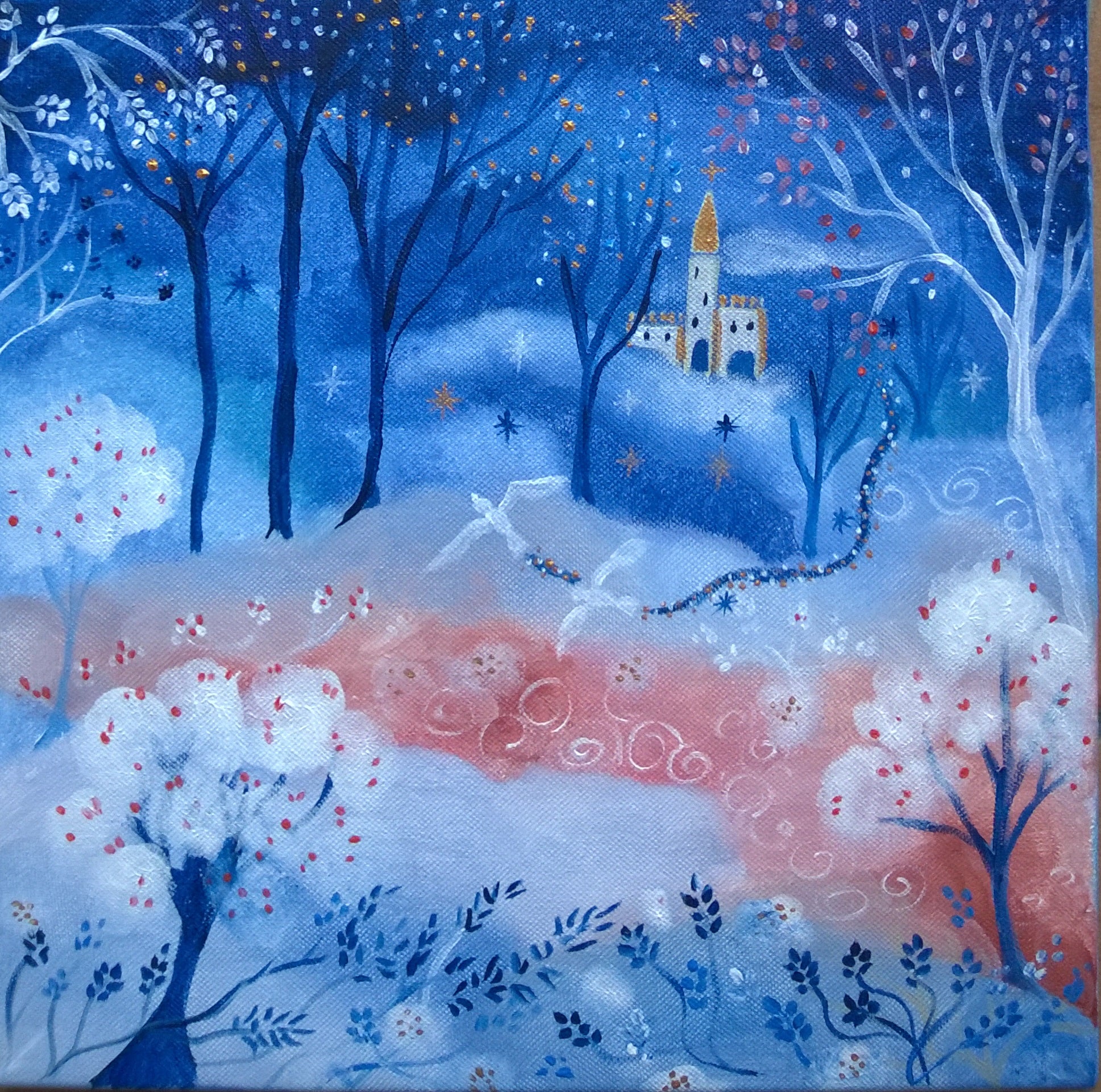 toile univers enchanté chateau