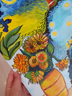 Vase fleurs sur papier