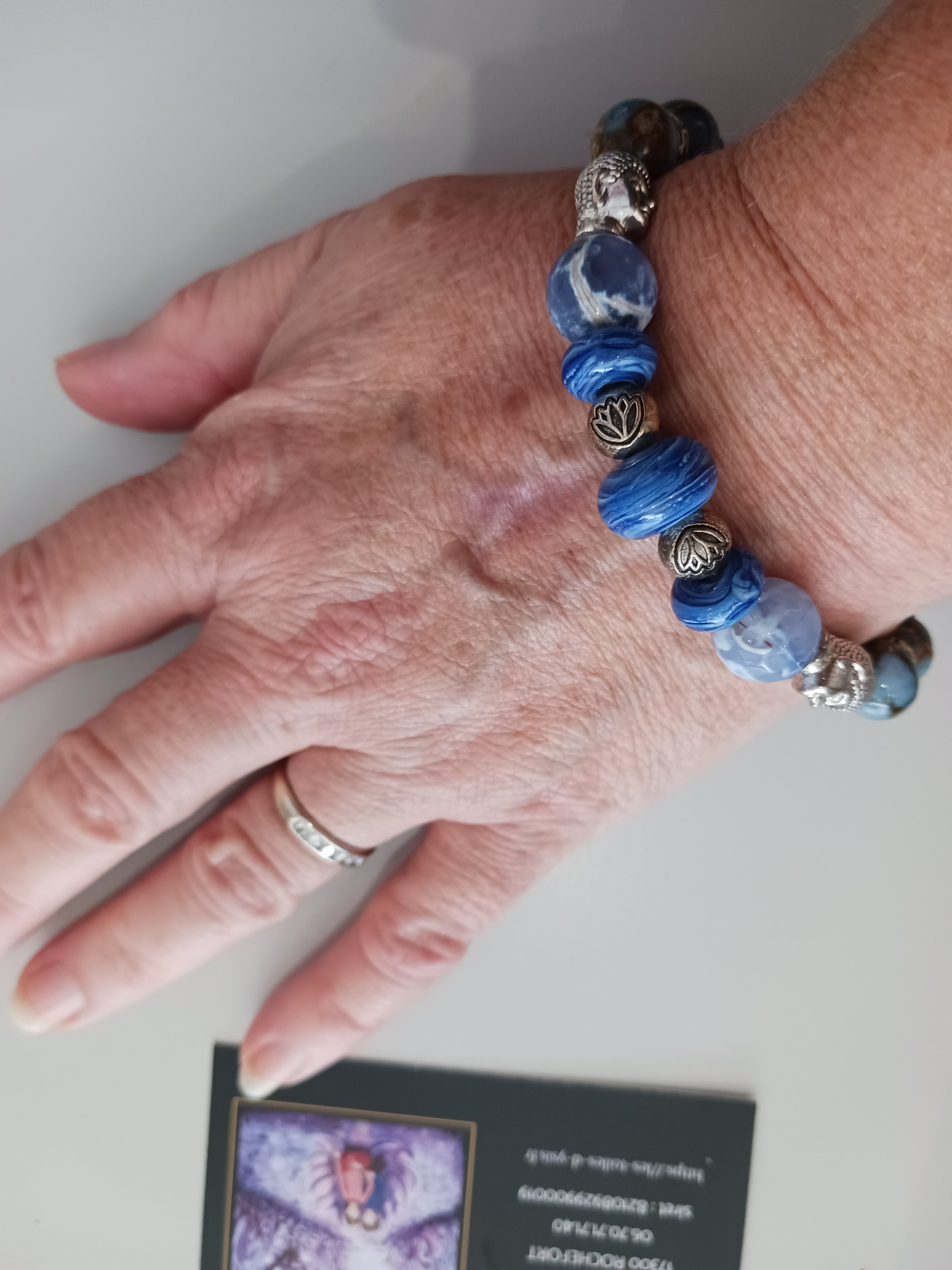 bracelet perles naturelles bleu